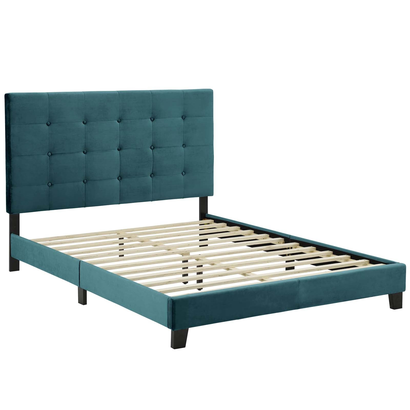 Modway Melanie Queen Tufted Button Upholstered Performance Velvet Platform Bed | Beds | Modishstore-14