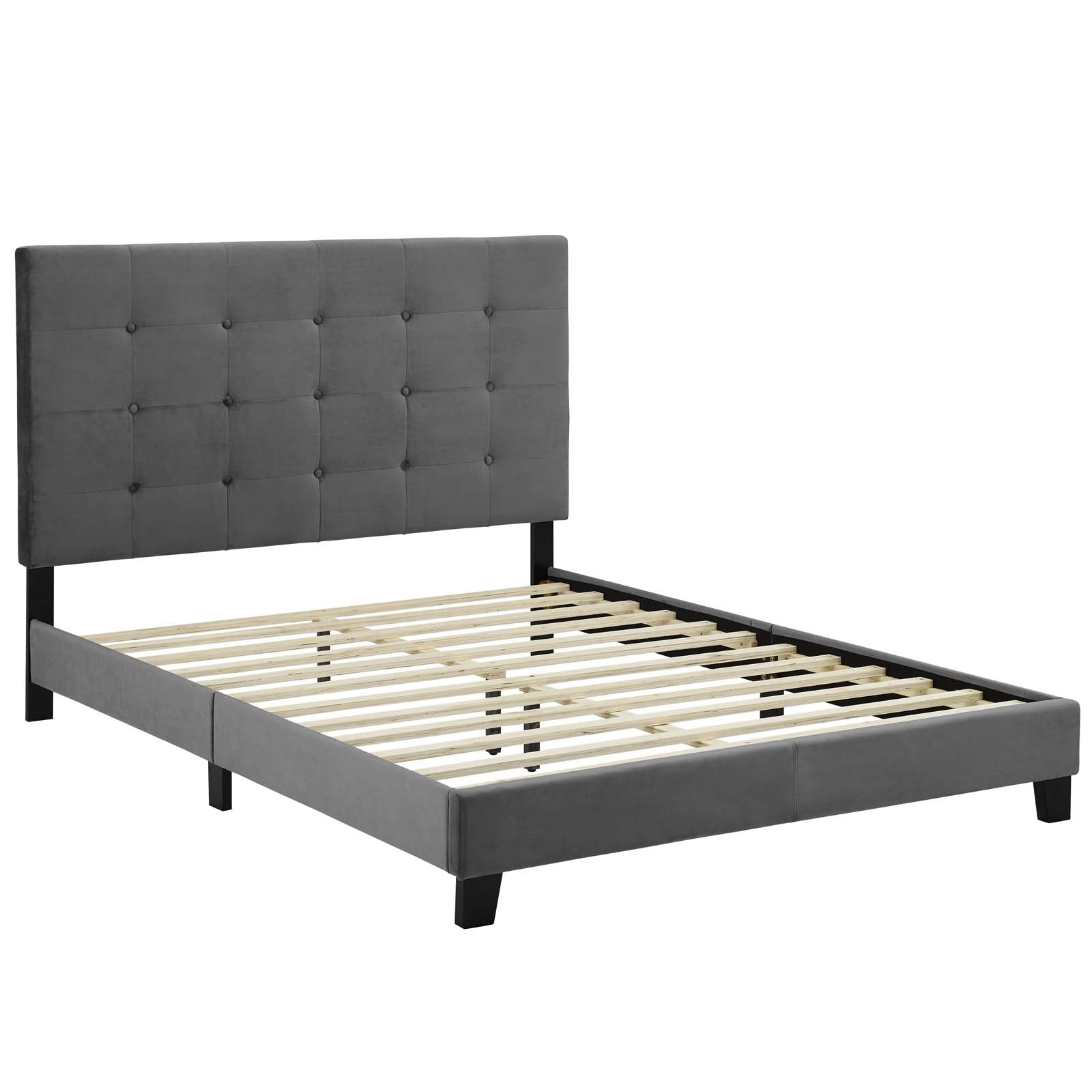 Modway Melanie King Tufted Button Upholstered Performance Velvet Platform Bed | Beds | Modishstore-12