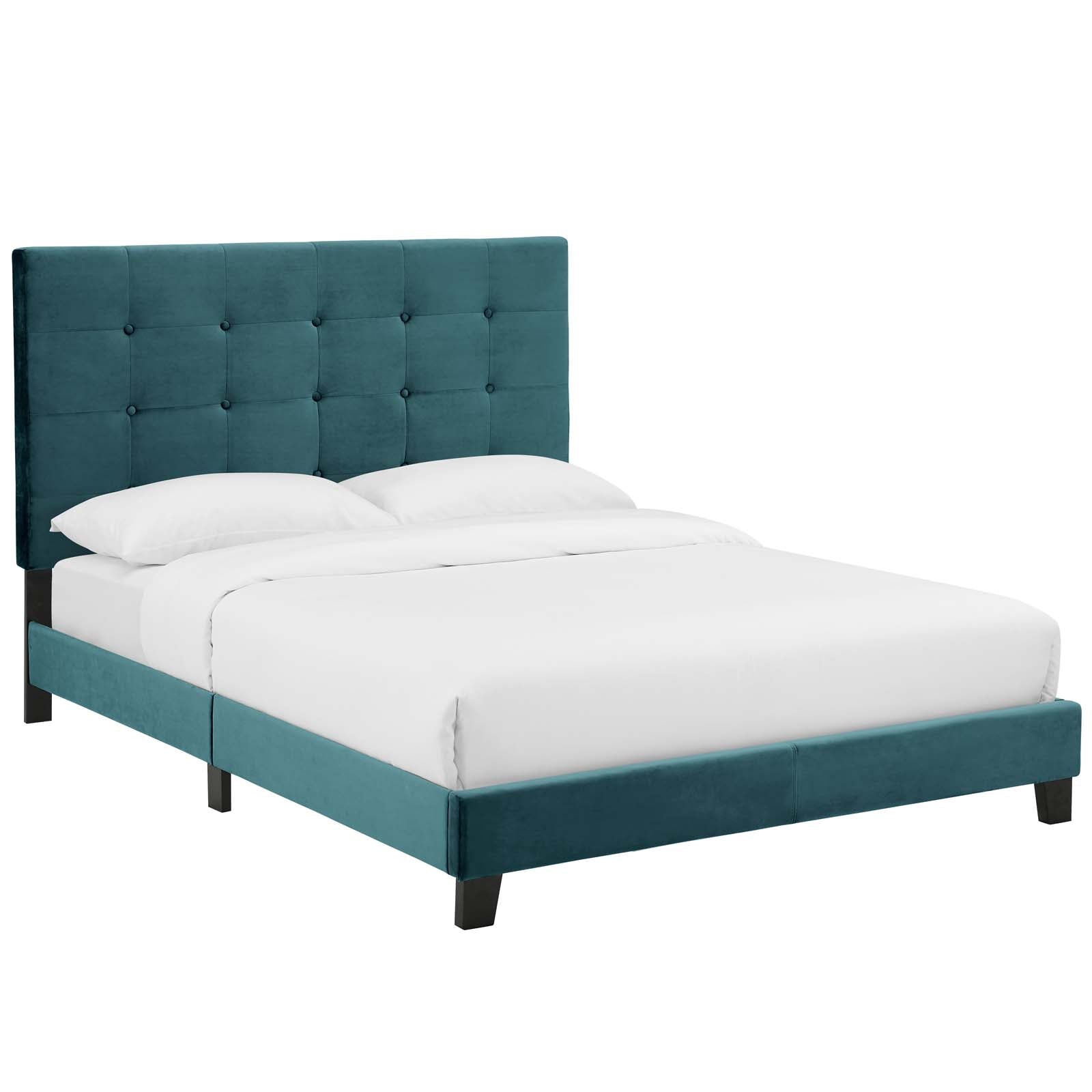Modway Melanie King Tufted Button Upholstered Performance Velvet Platform Bed | Beds | Modishstore-5