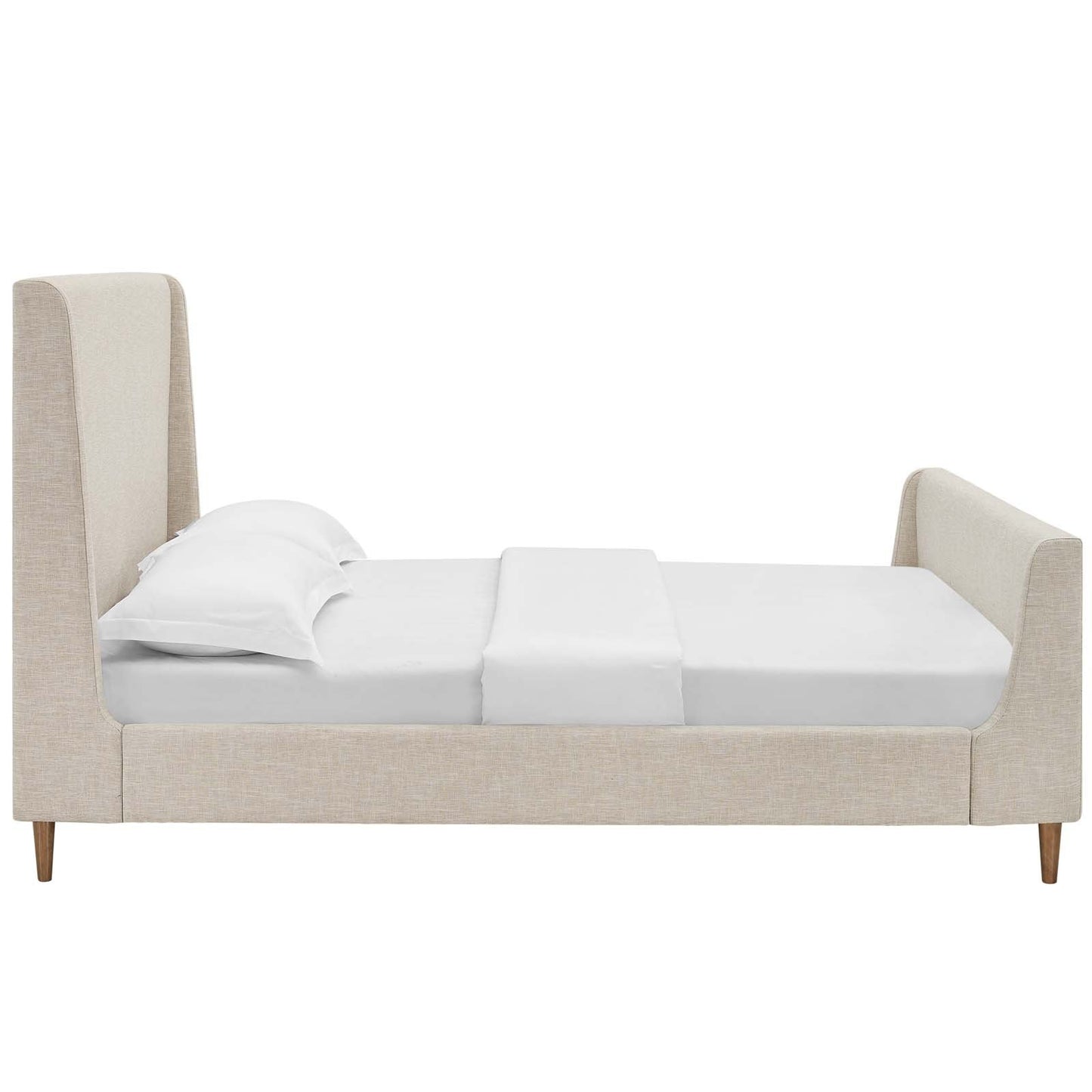 Modway Aubree Queen Upholstered Fabric Sleigh Platform Bed