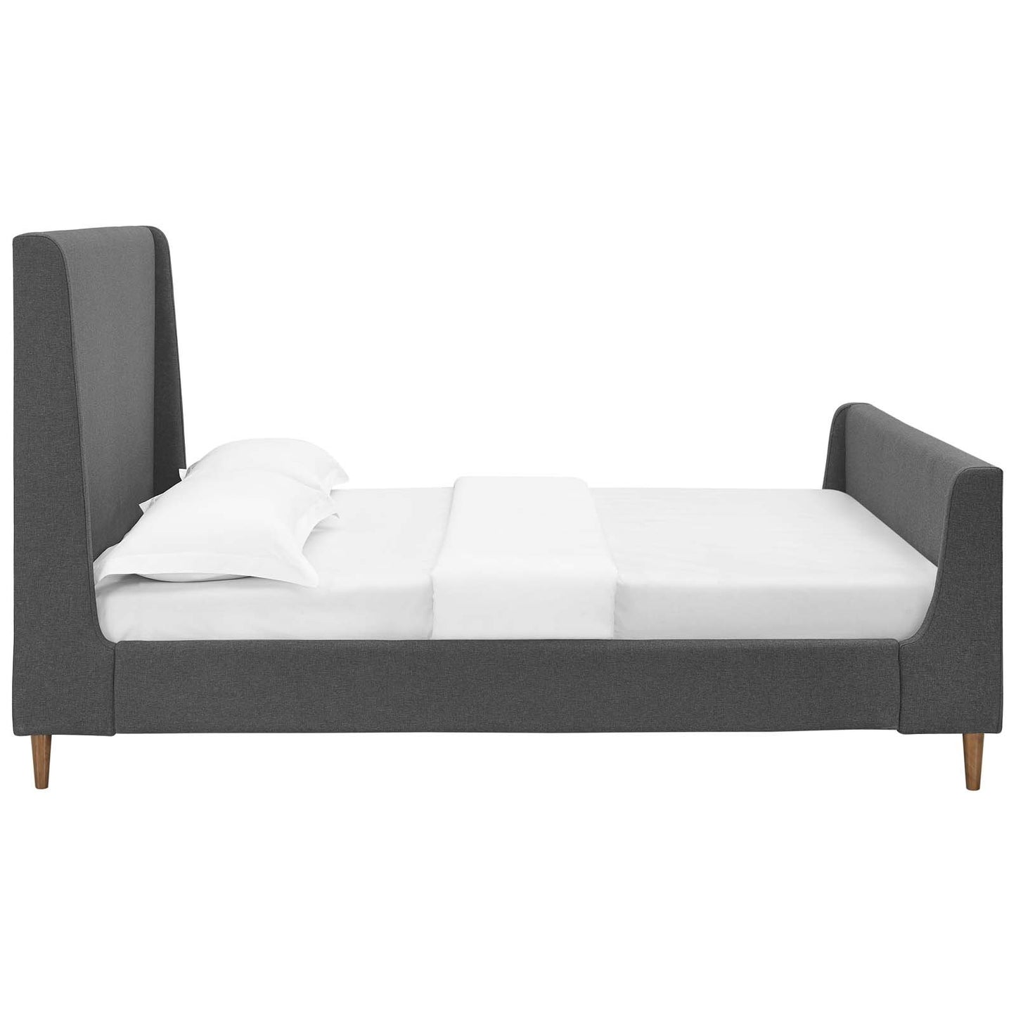 Modway Aubree Queen Upholstered Fabric Sleigh Platform Bed
