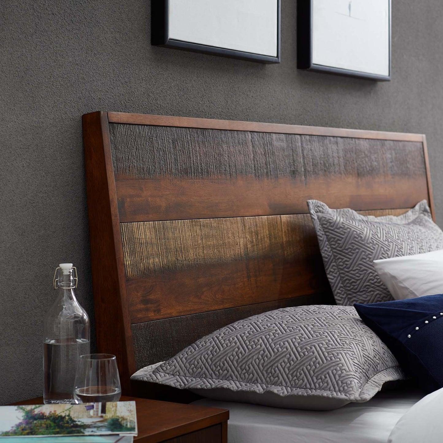 Modway Arwen Queen Rustic Wood Bed