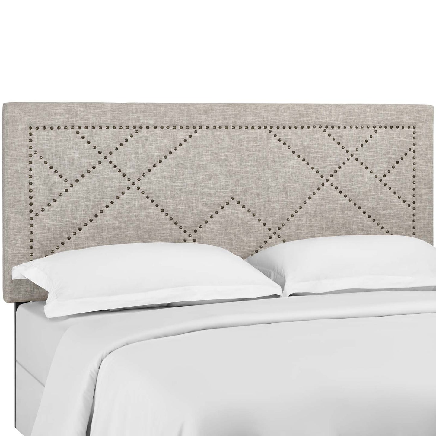Modway Reese Nailhead King and California King Upholstered Linen Fabric Headboard
