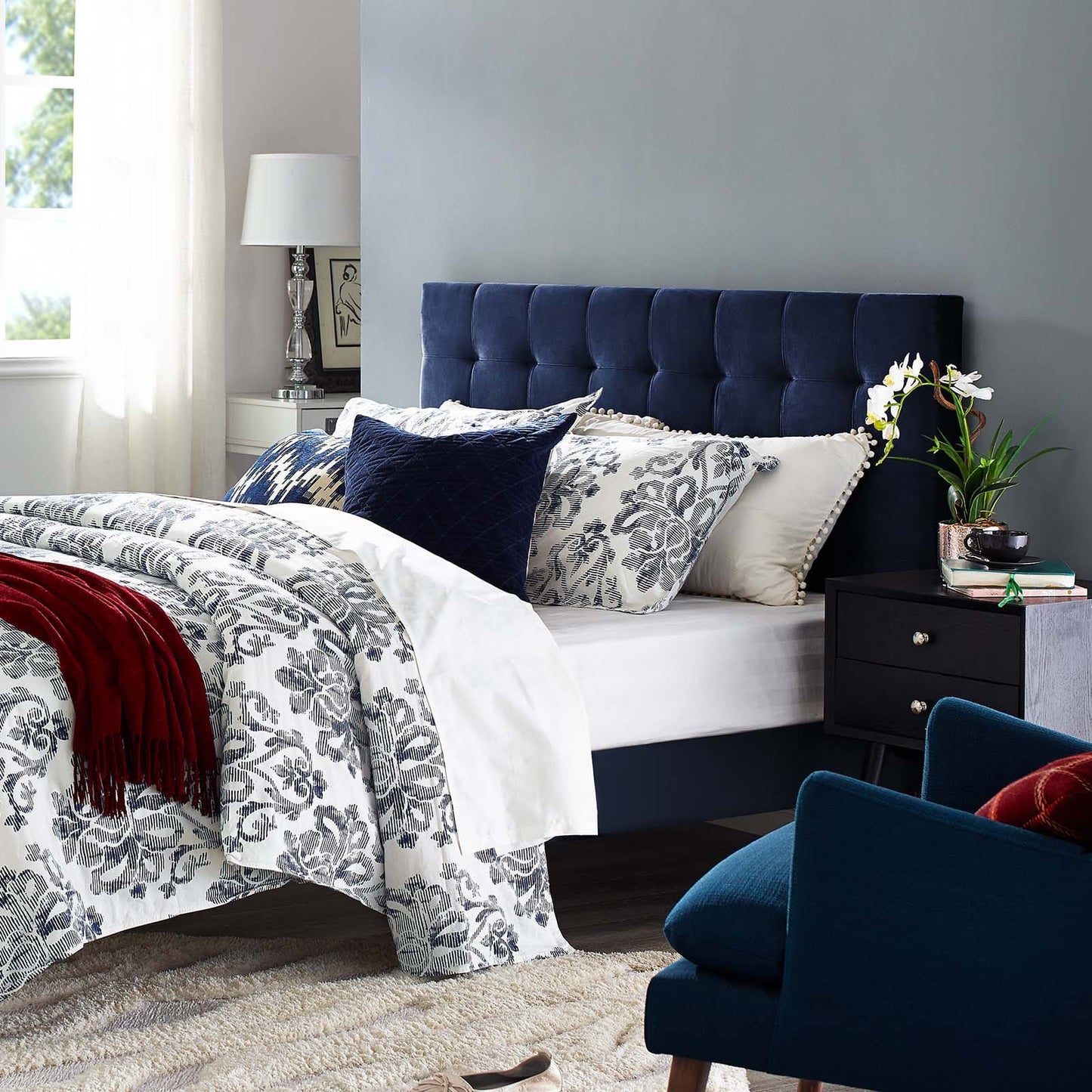 Modway Paisley Tufted Twin Upholstered Performance Velvet Headboard | Headboards | Modishstore-13