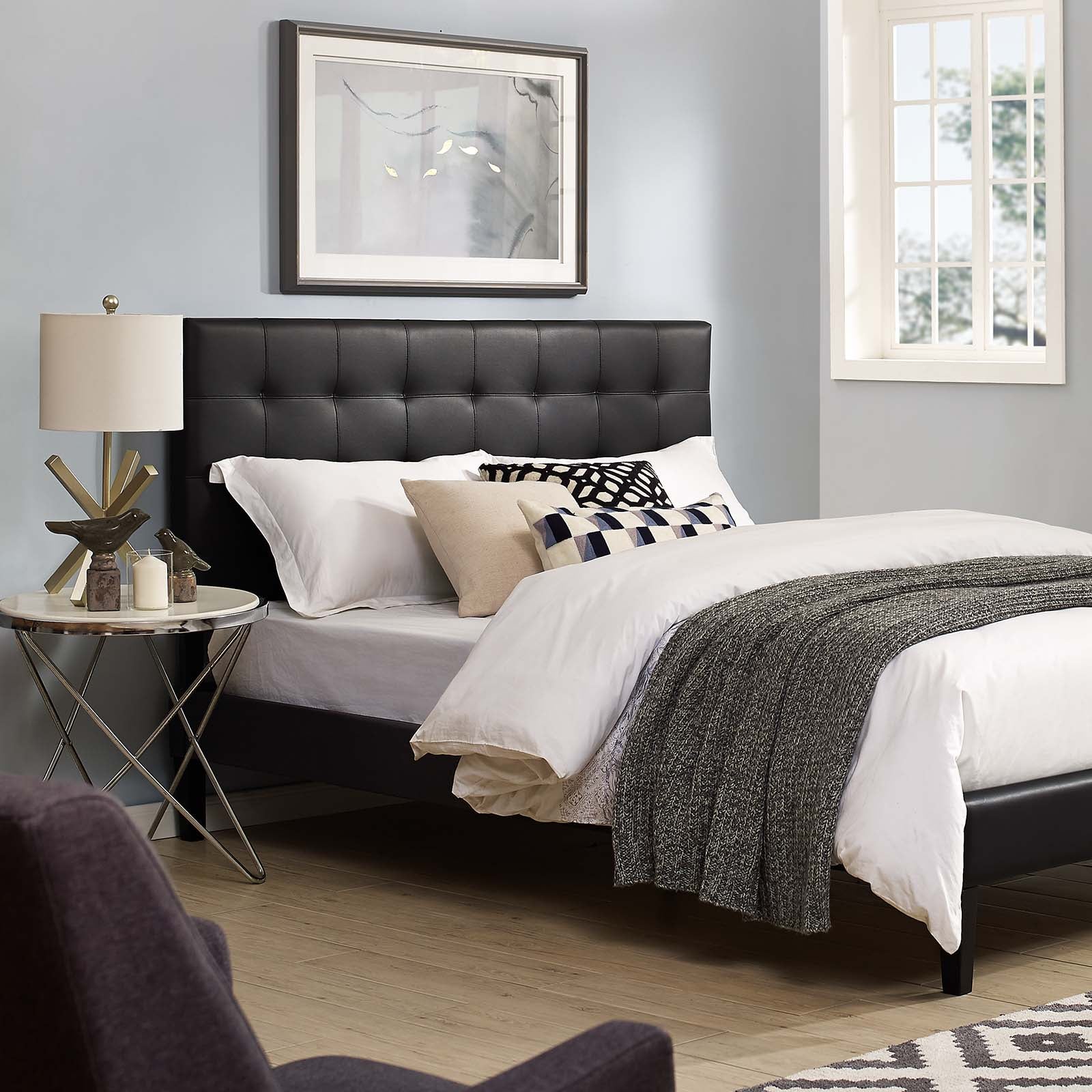 Modway Paisley Tufted Full / Queen Upholstered Faux Leather Headboard | Headboards | Modishstore