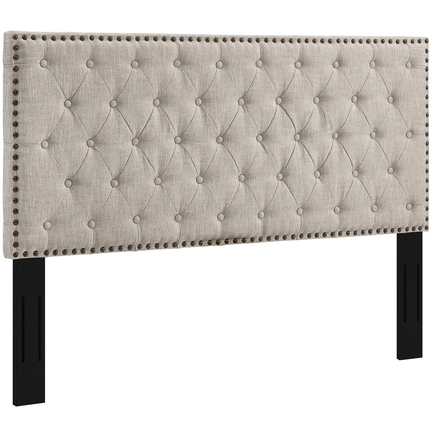 Modway Helena Tufted Full / Queen Upholstered Linen Fabric Headboard