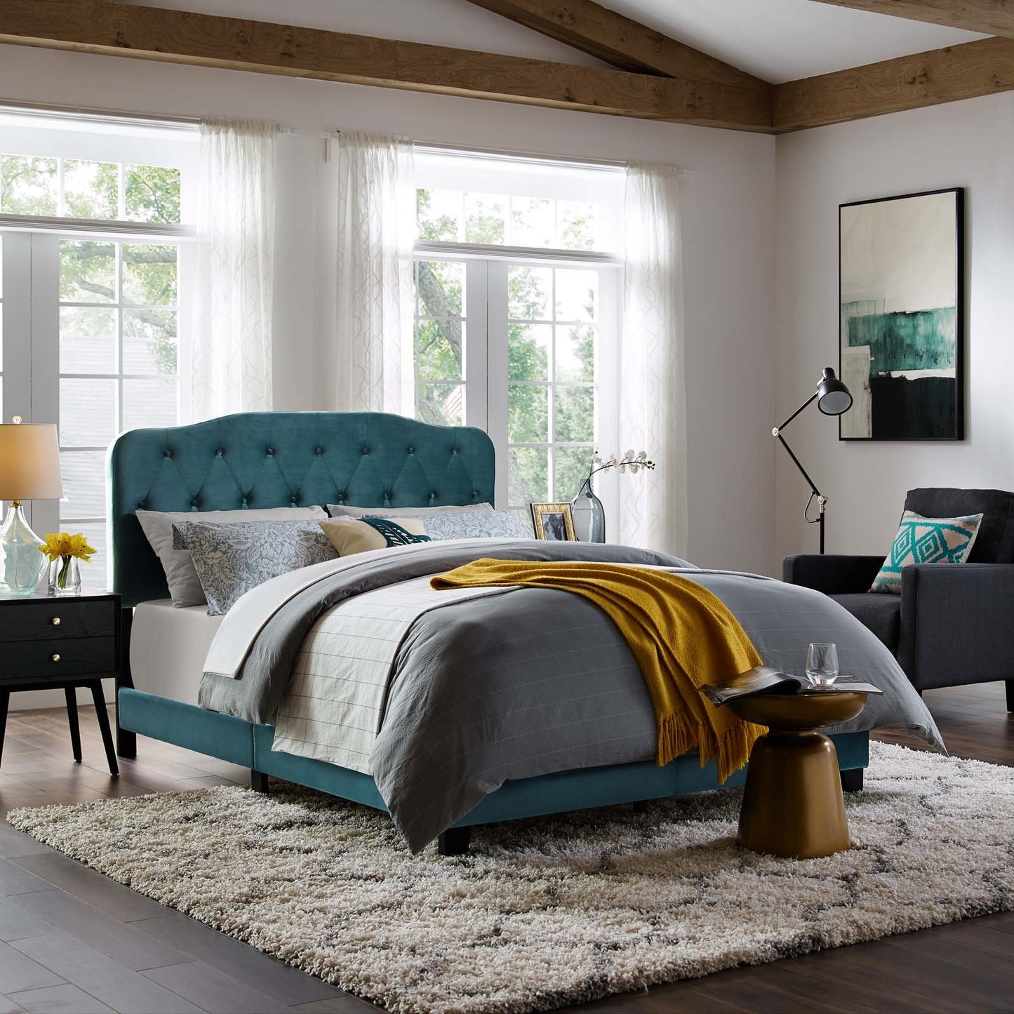 Modway Amelia Queen Performance Velvet Bed