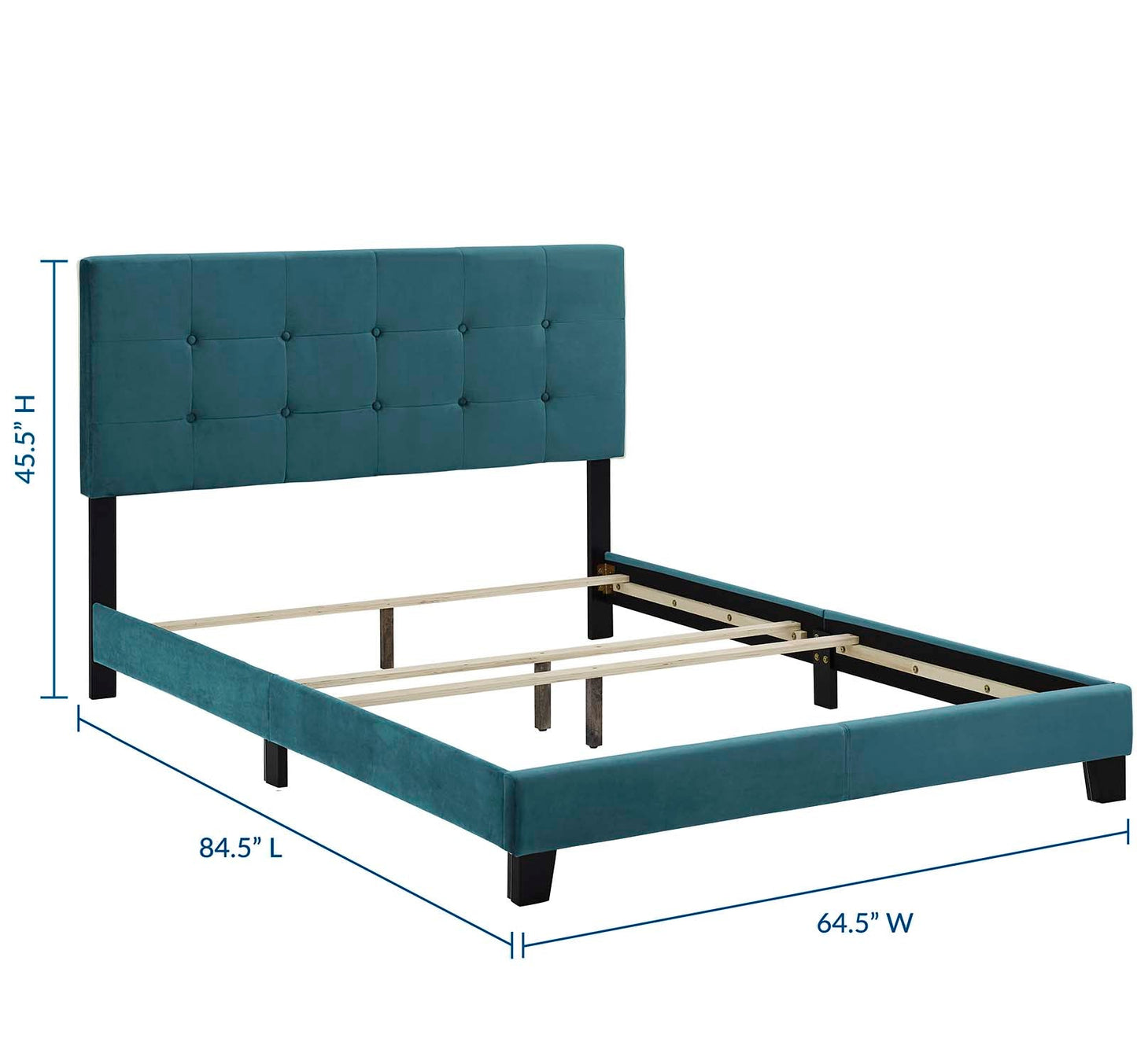 Amira Queen Performance Velvet Bed By Modway - MOD-5867 | Beds - 4