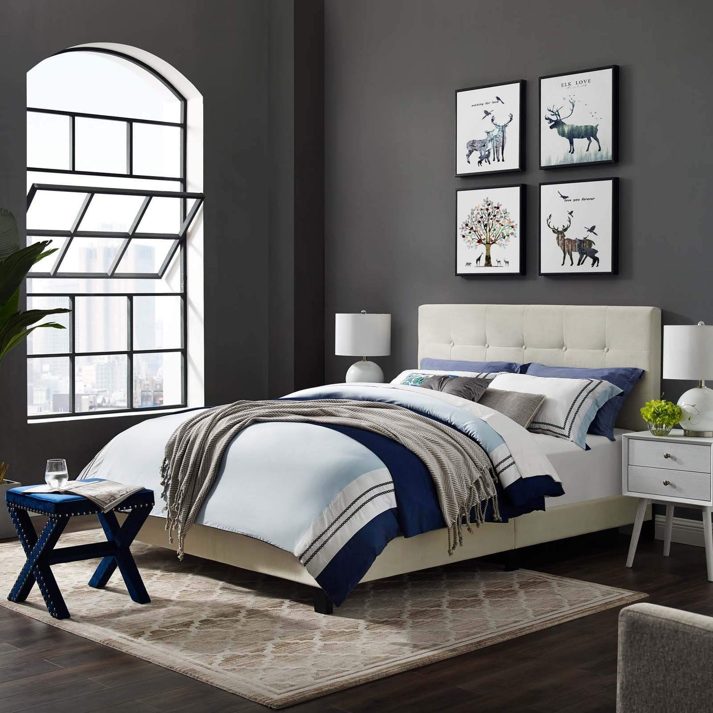Modway Amira King Upholstered Velvet Bed