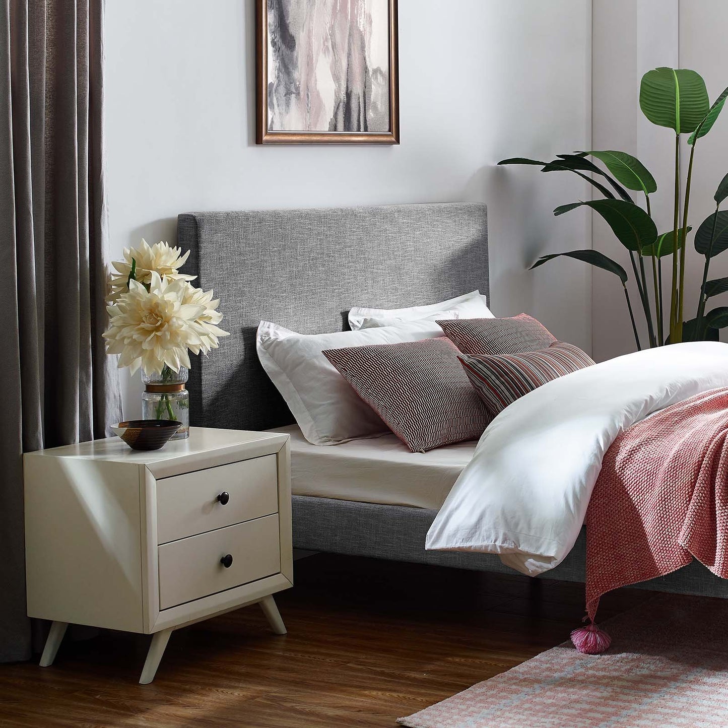 Modway Taylor Twin Upholstered Linen Fabric Headboard