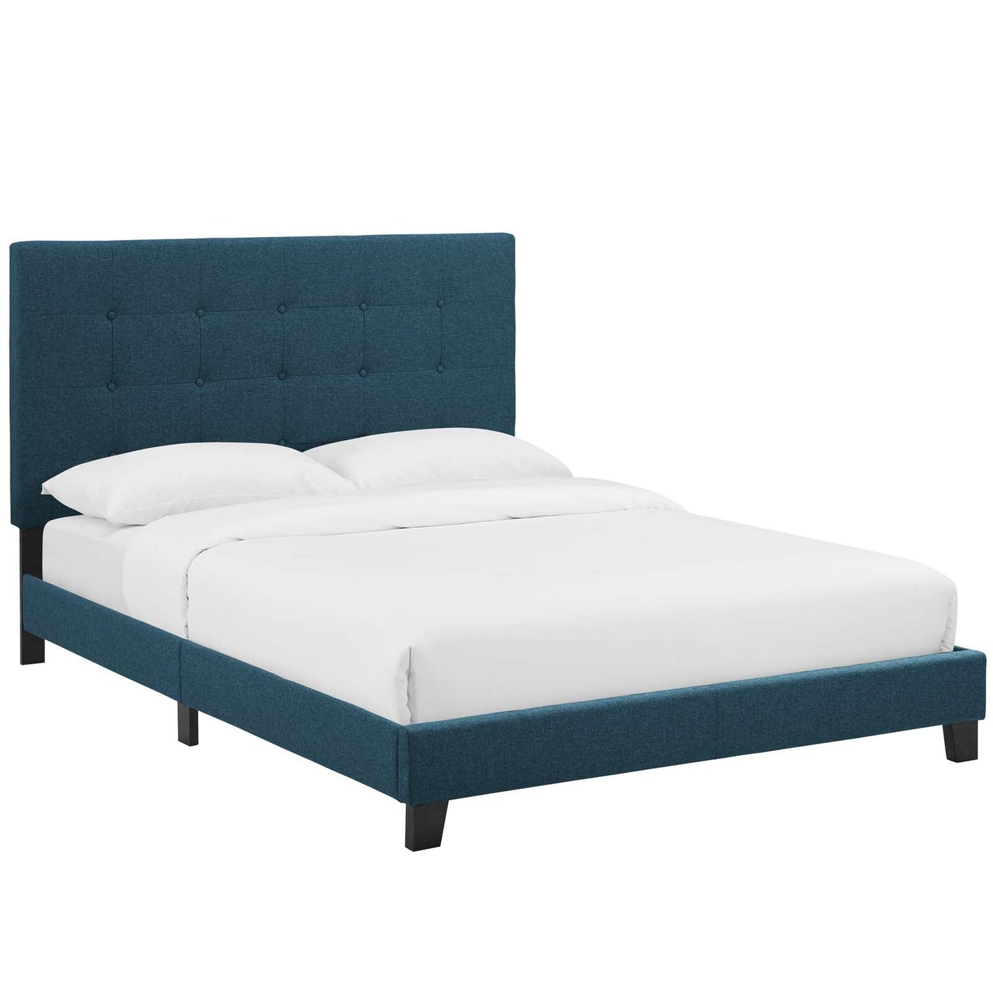 Modway Melanie Queen Tufted Button Upholstered Fabric Platform Bed | Beds | Modishstore-3