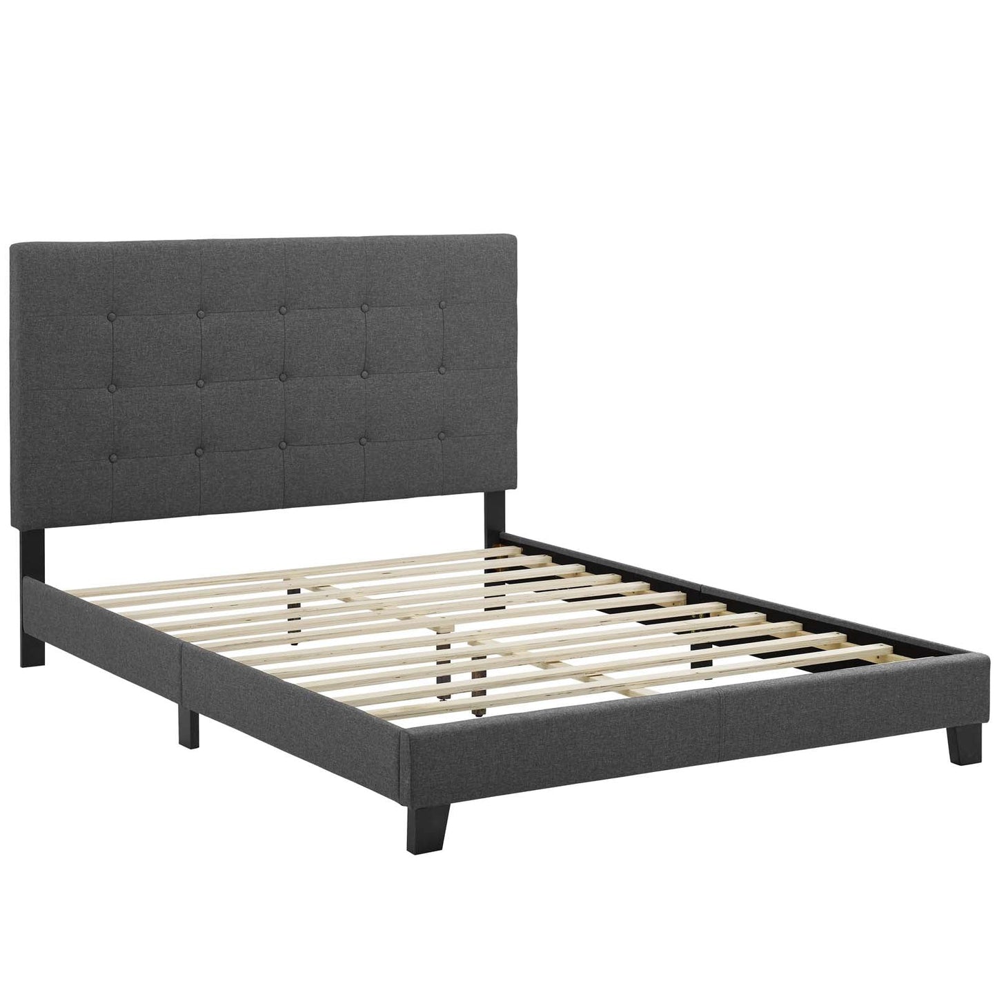 Modway Melanie Queen Tufted Button Upholstered Fabric Platform Bed | Beds | Modishstore-16