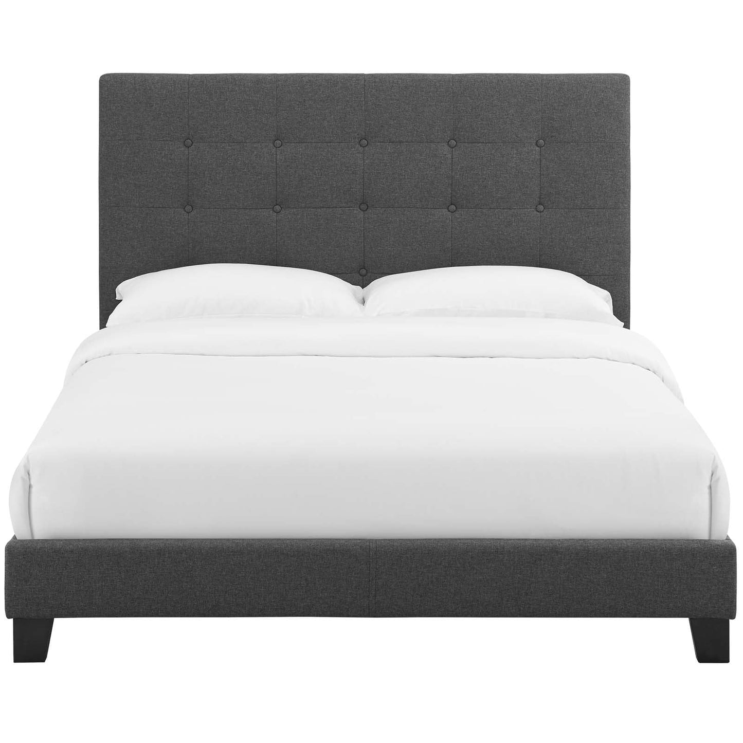 Modway Melanie Queen Tufted Button Upholstered Fabric Platform Bed | Beds | Modishstore-18