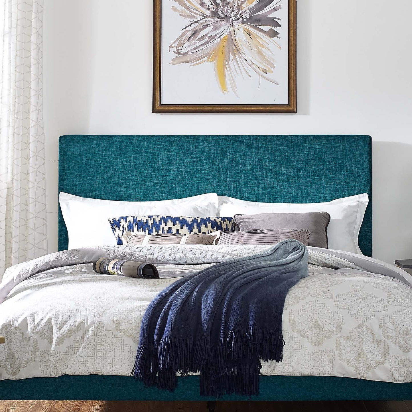 Modway Taylor King and California King Upholstered Linen Fabric Headboard