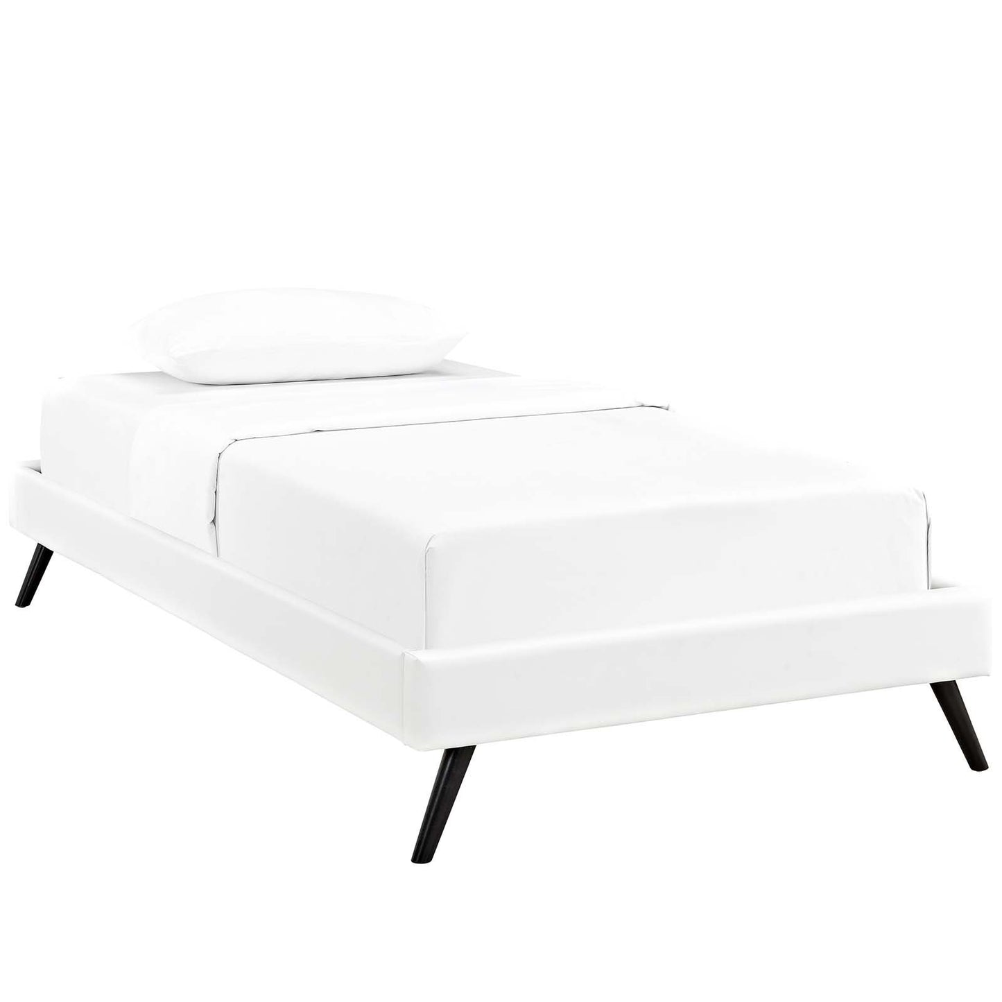 Modway Loryn Twin Vinyl Bed Frame with Round Splayed Legs