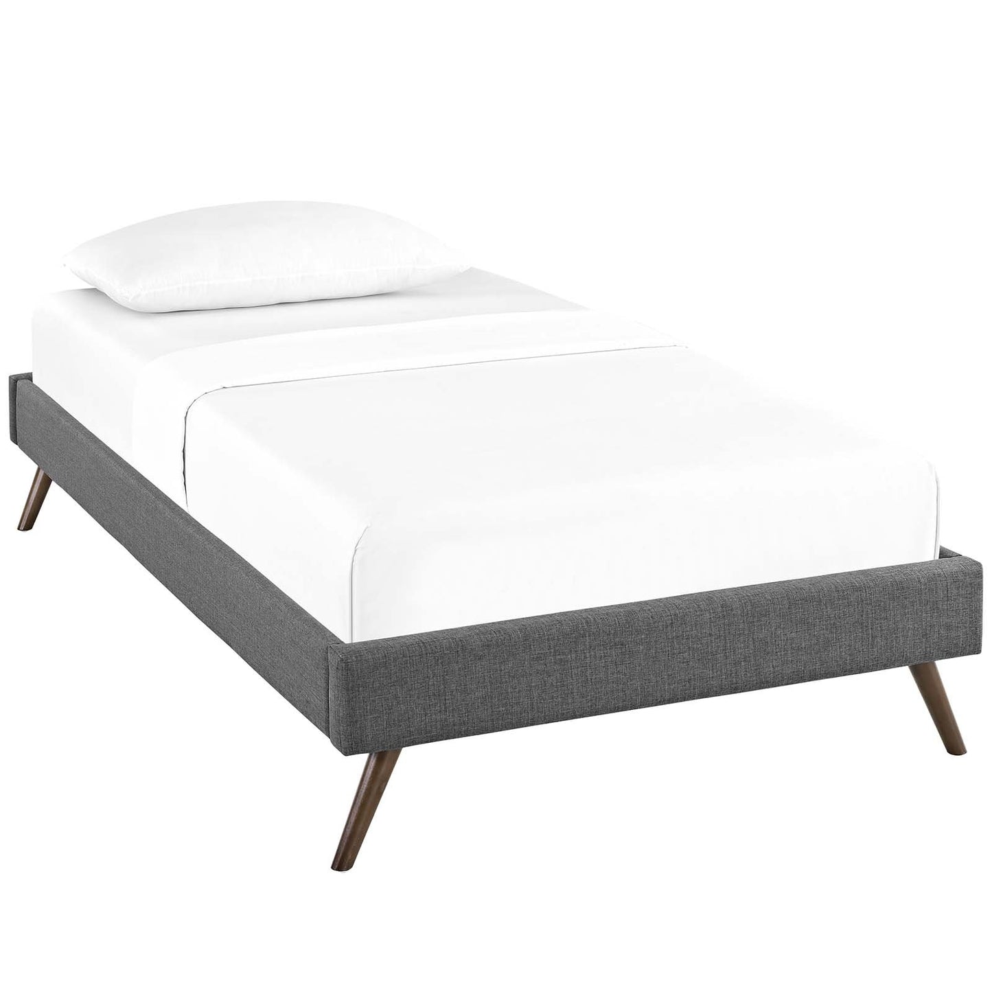 Modway Loryn Twin Fabric Bed Frame with Round Splayed Legs