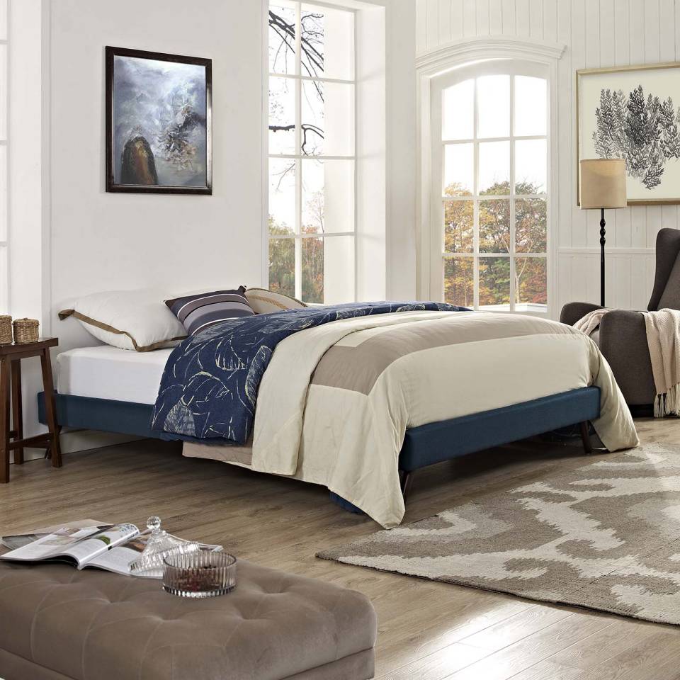 Modway Loryn Queen Fabric Bed Frame with Round Splayed Legs | Beds | Modishstore