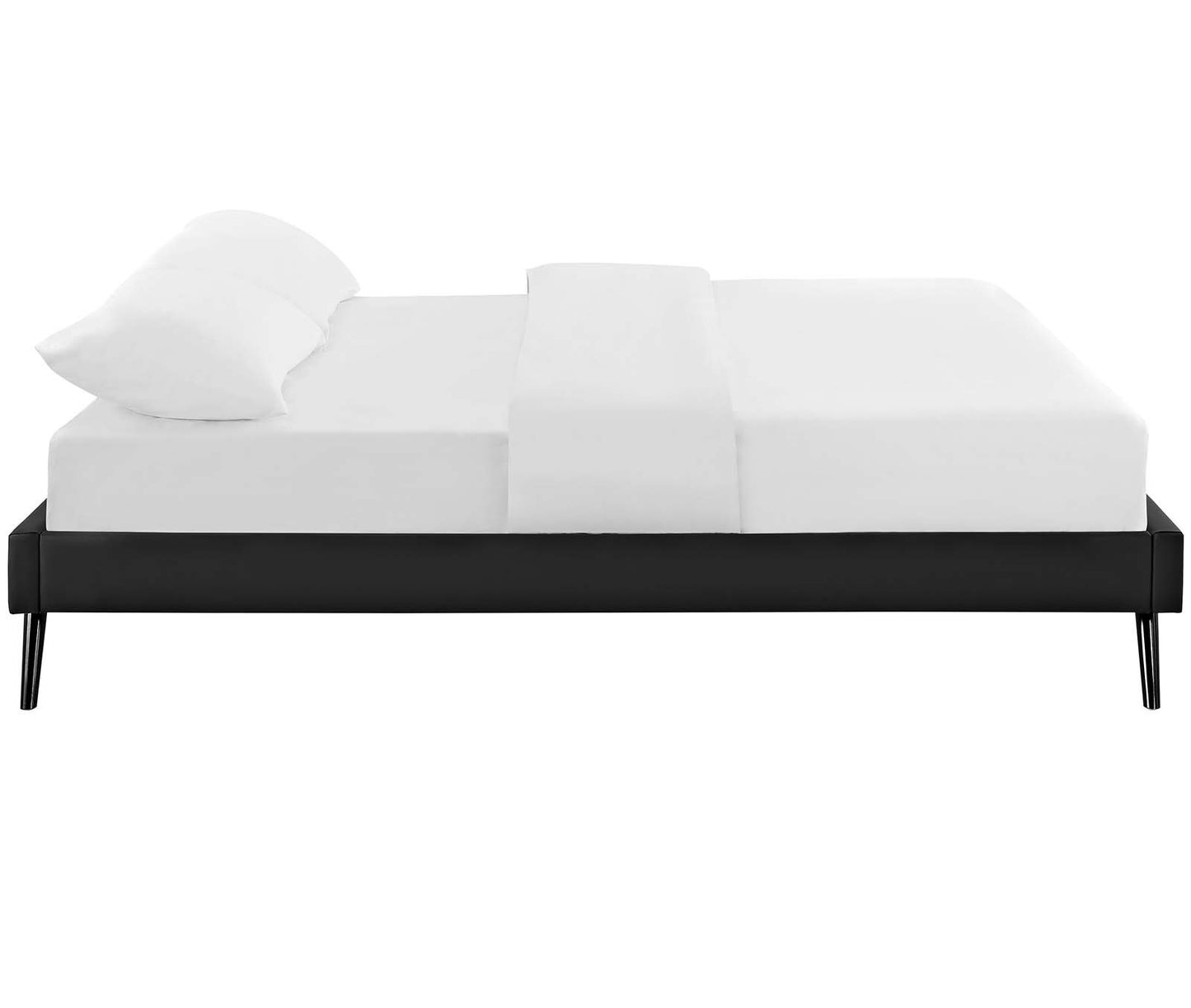 Modway Loryn King Vinyl Bed Frame with Round Splayed Legs