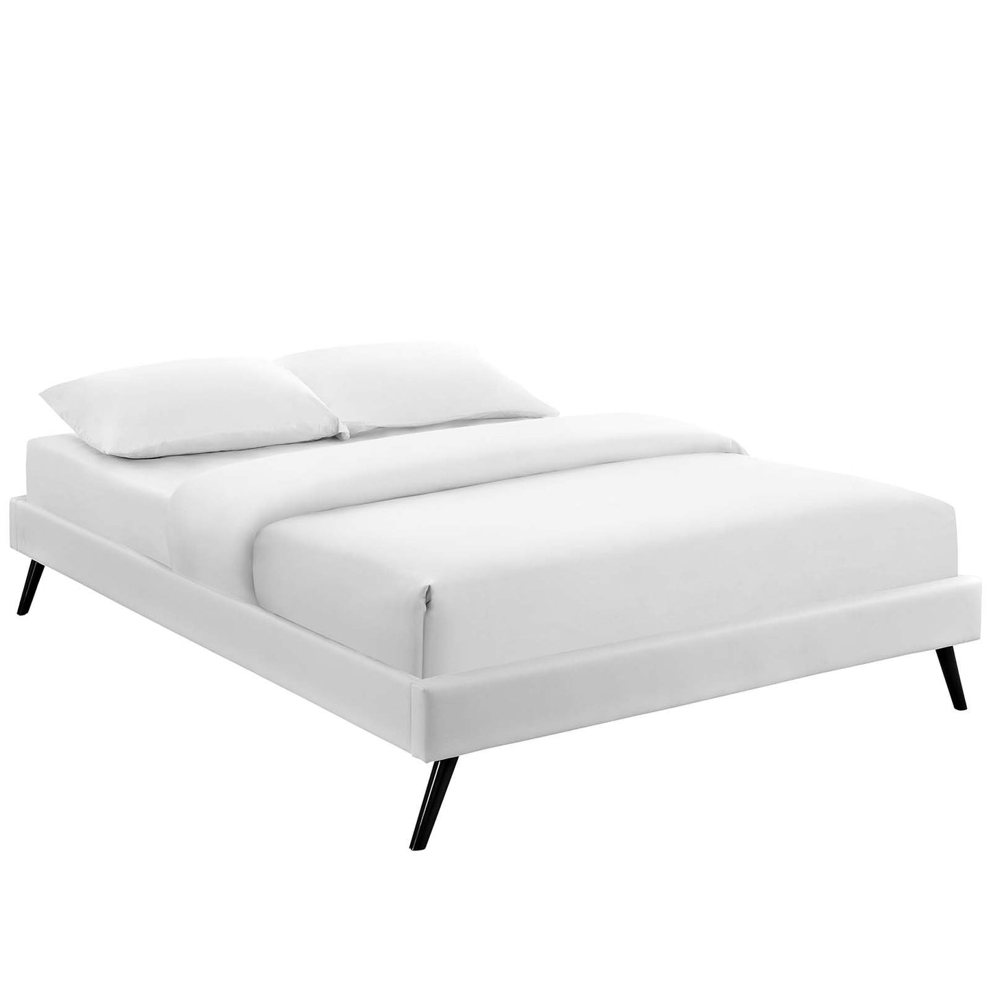 Modway Loryn King Vinyl Bed Frame with Round Splayed Legs