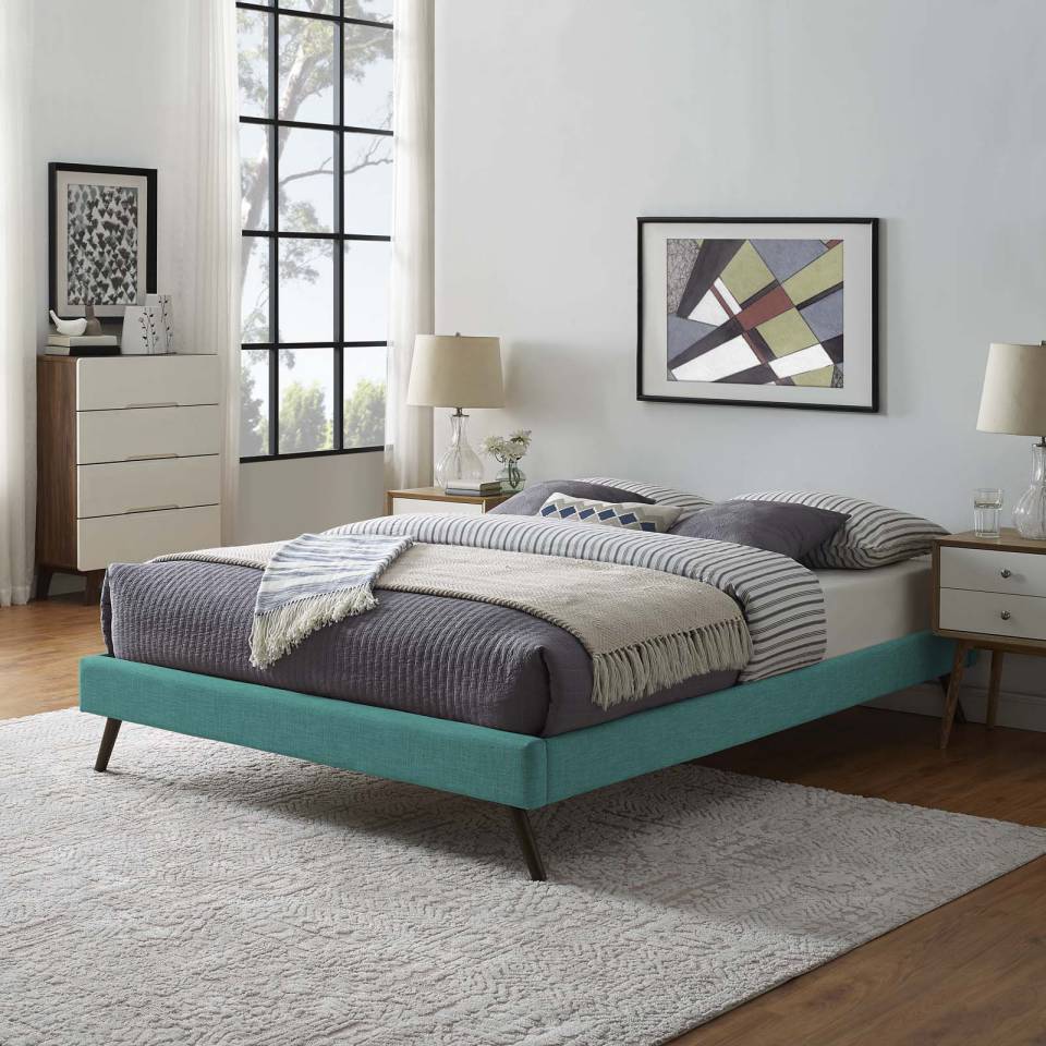 Modway Loryn King Fabric Bed Frame with Round Splayed Legs | Beds | Modishstore-6