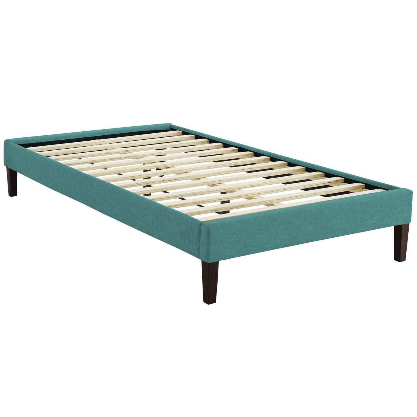 Modway Tessie Twin Fabric Bed Frame with Squared Tapered Legs Teal