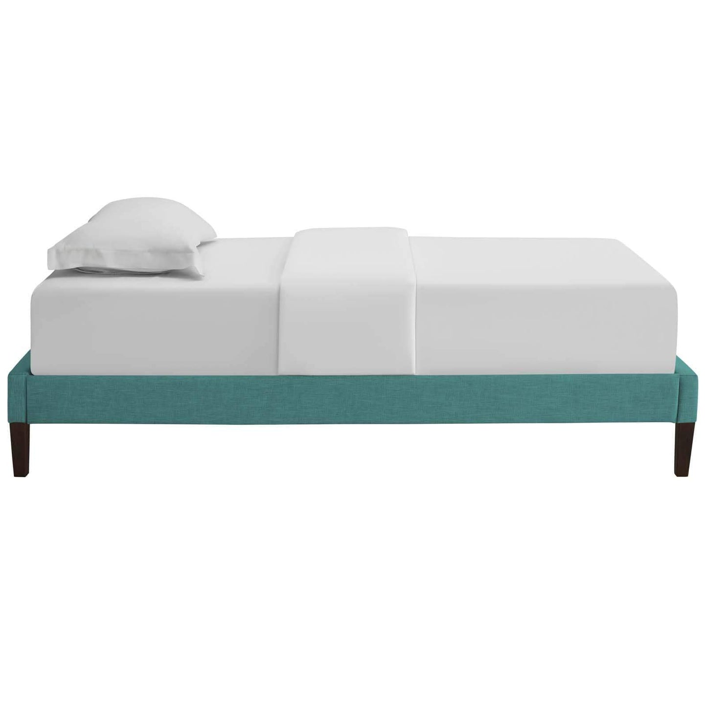 Modway Tessie Twin Fabric Bed Frame with Squared Tapered Legs Teal