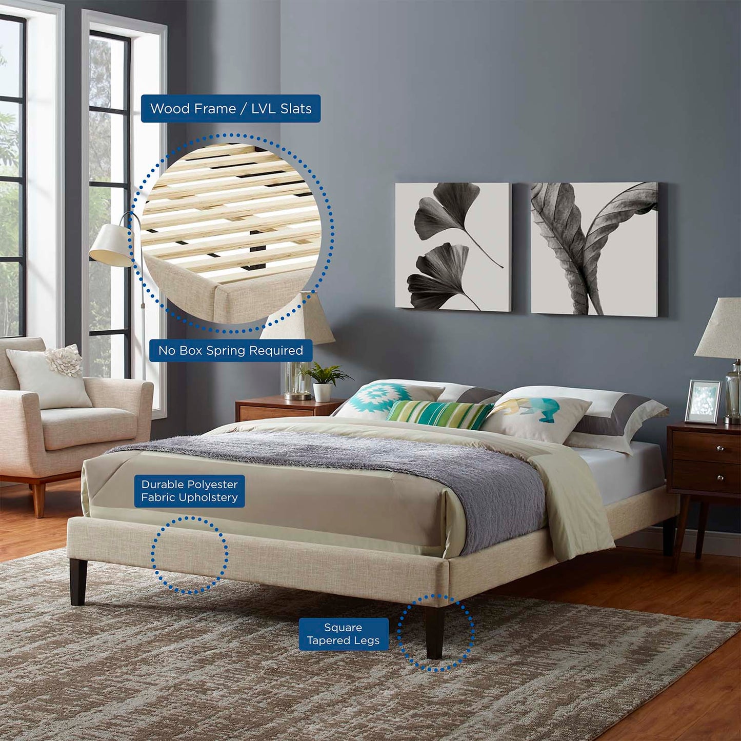 Modway Tessie Full Fabric Bed - MOD-5897