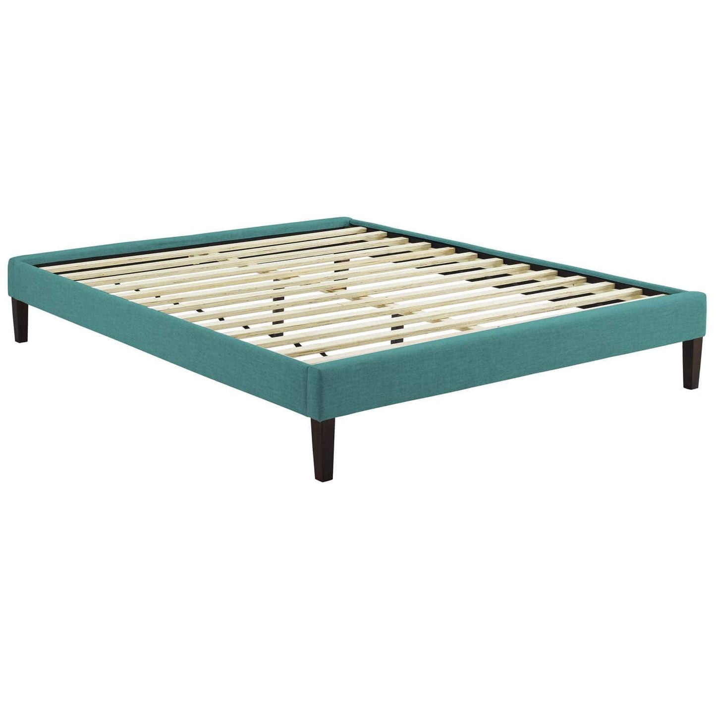 Modway Tessie Queen Fabric Bed Frame with Squared Tapered Legs Teal