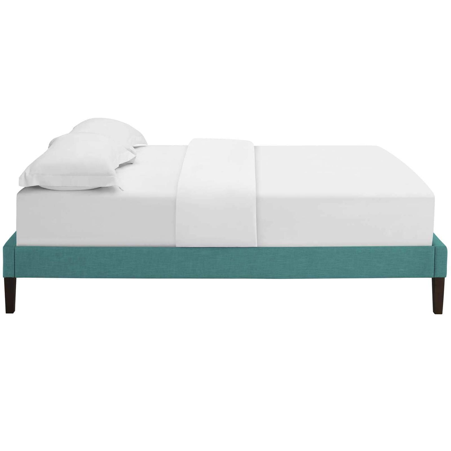 Modway Tessie Queen Fabric Bed Frame with Squared Tapered Legs Teal