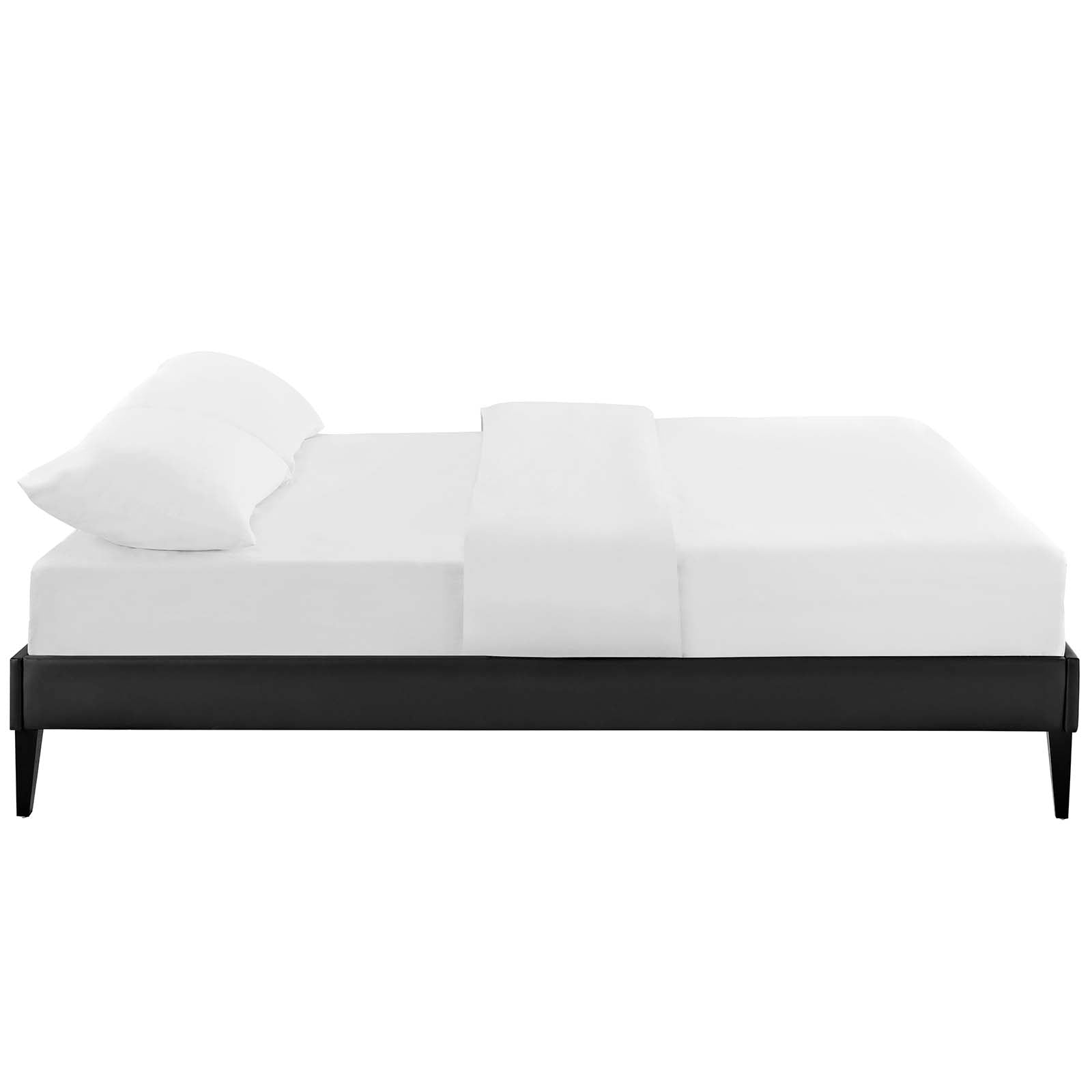 Tessie King Vinyl Bed Frame with Squared Tapered Legs By Modway - MOD-5900 | Beds | Modishstore - 4