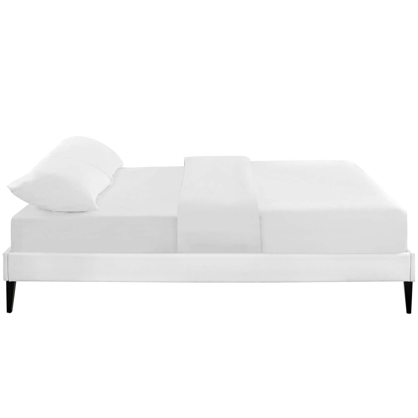 Modway Tessie King Vinyl Bed Frame with Squared Tapered Legs