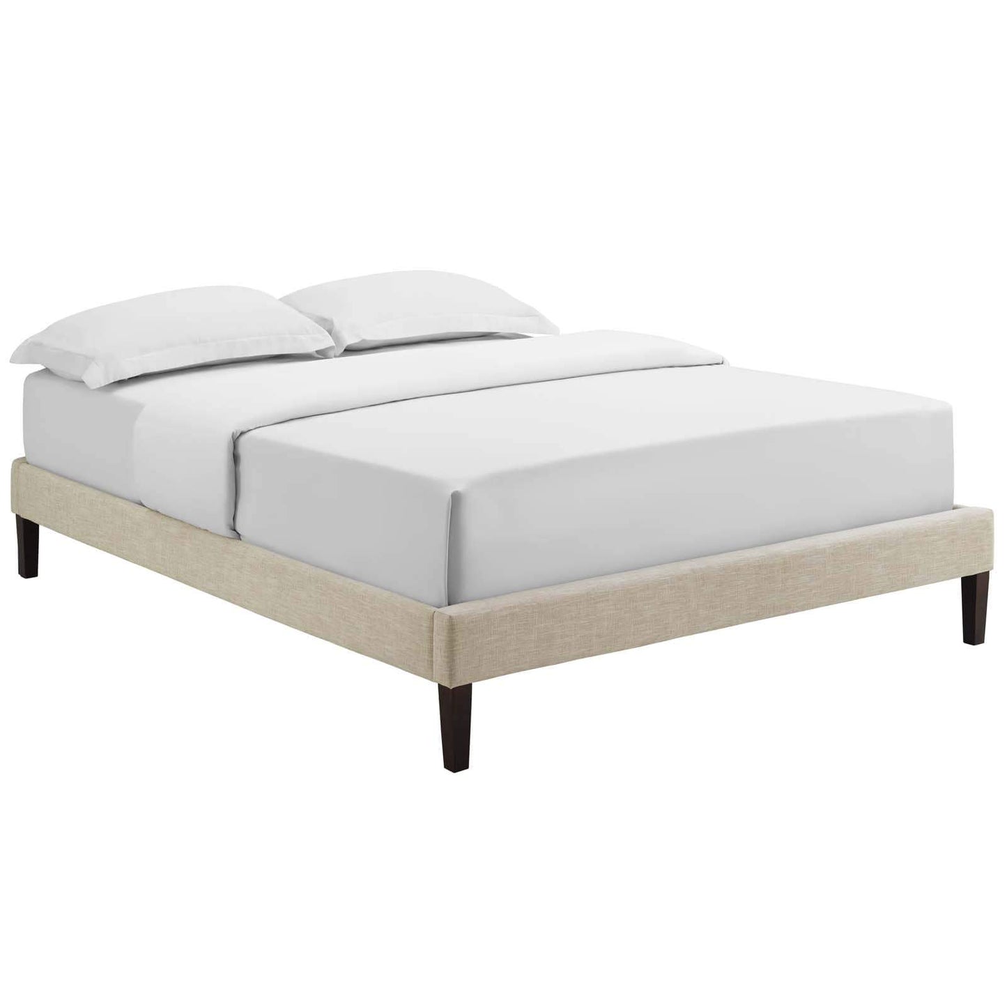 Tessie King Fabric Bed Frame with Squared Tapered Legs