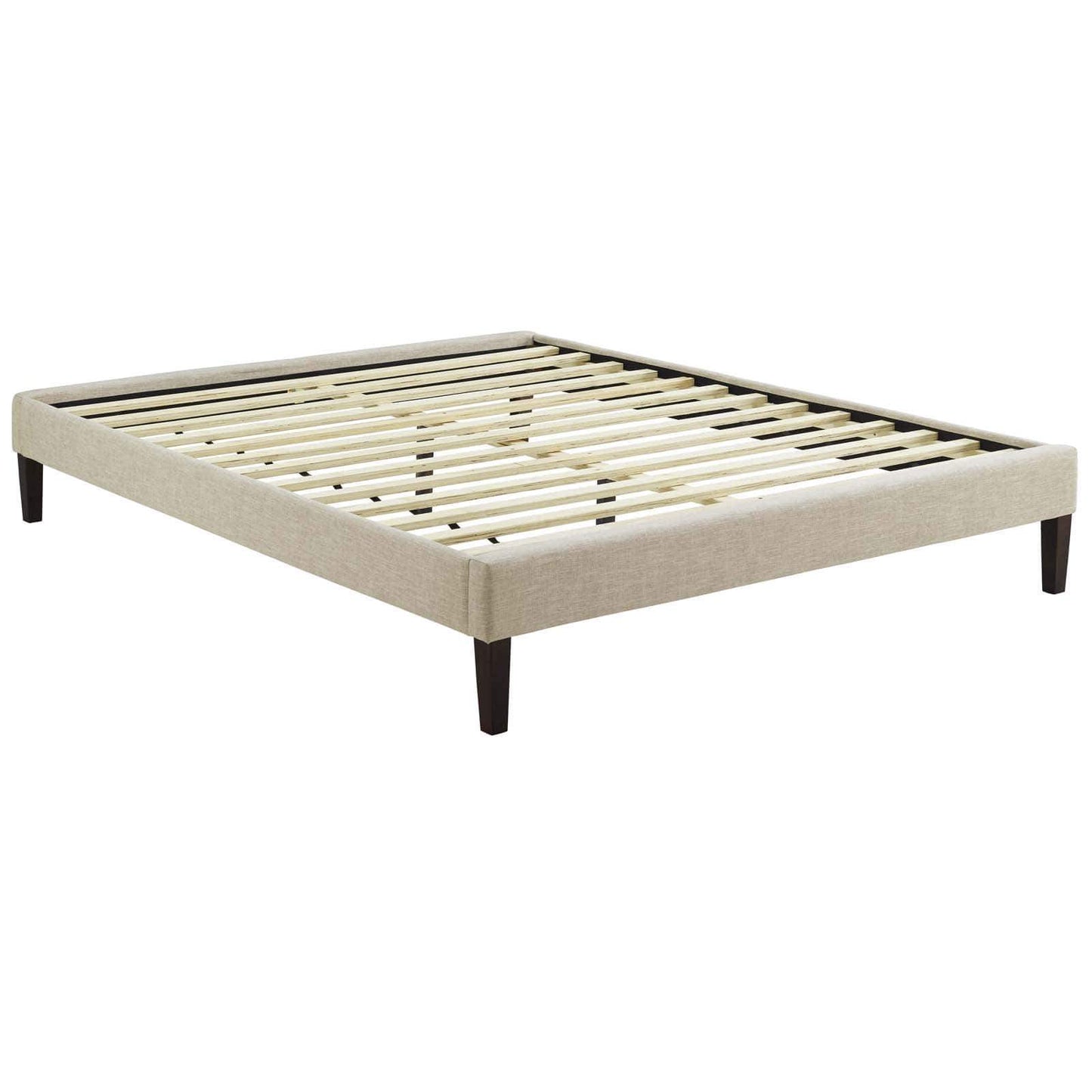 Tessie King Fabric Bed Frame with Squared Tapered Legs