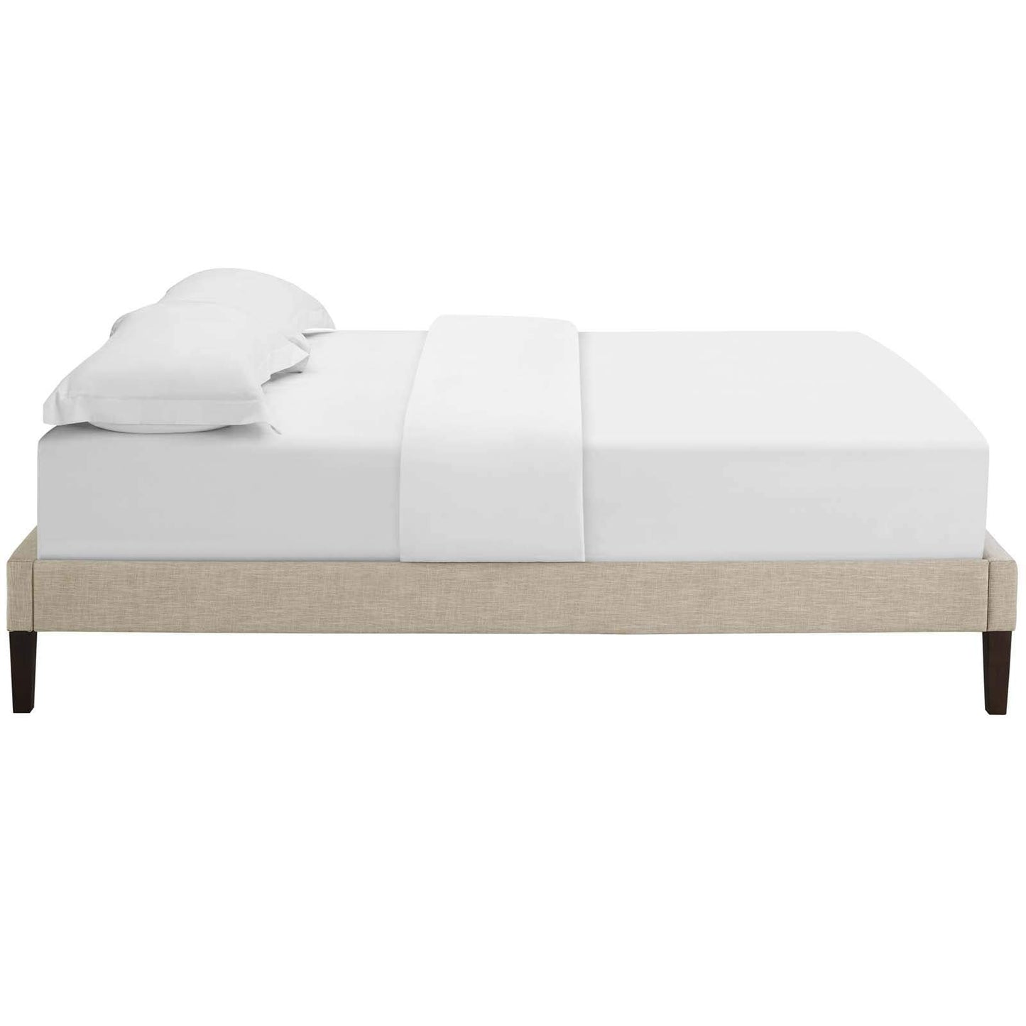 Tessie King Fabric Bed Frame with Squared Tapered Legs