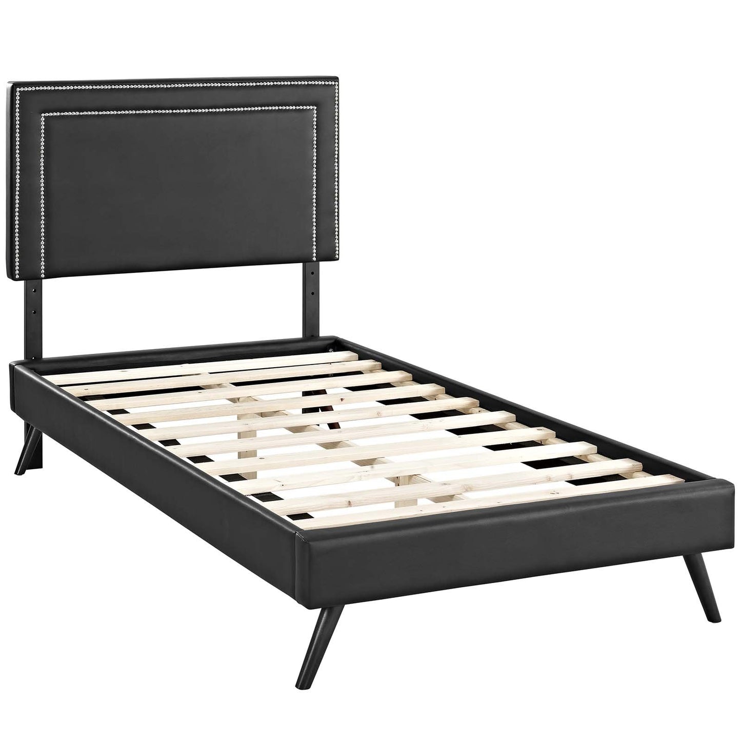 Modway Virginia Twin Vinyl Platform Bed with Round Splayed Legs