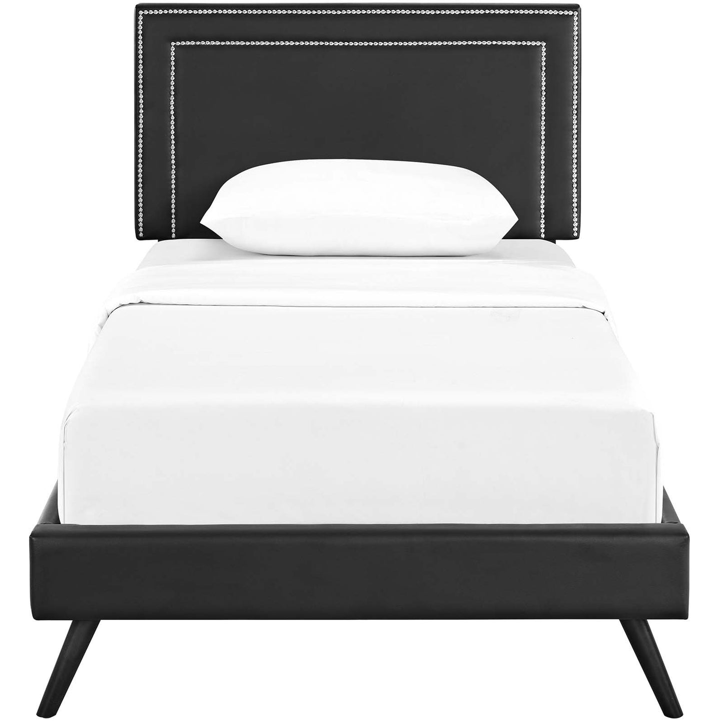 Modway Virginia Twin Vinyl Platform Bed with Round Splayed Legs