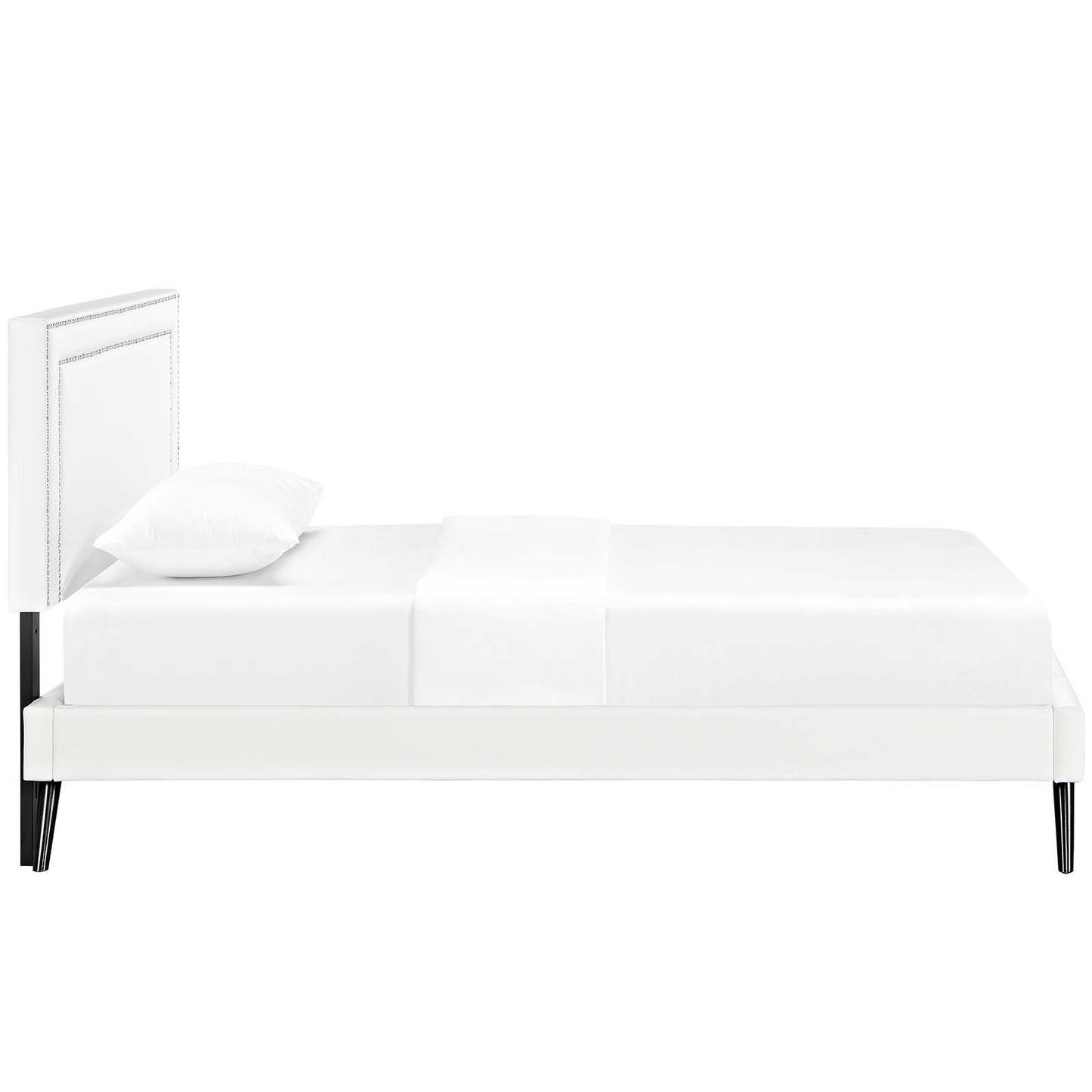 Modway Virginia Twin Vinyl Platform Bed with Round Splayed Legs
