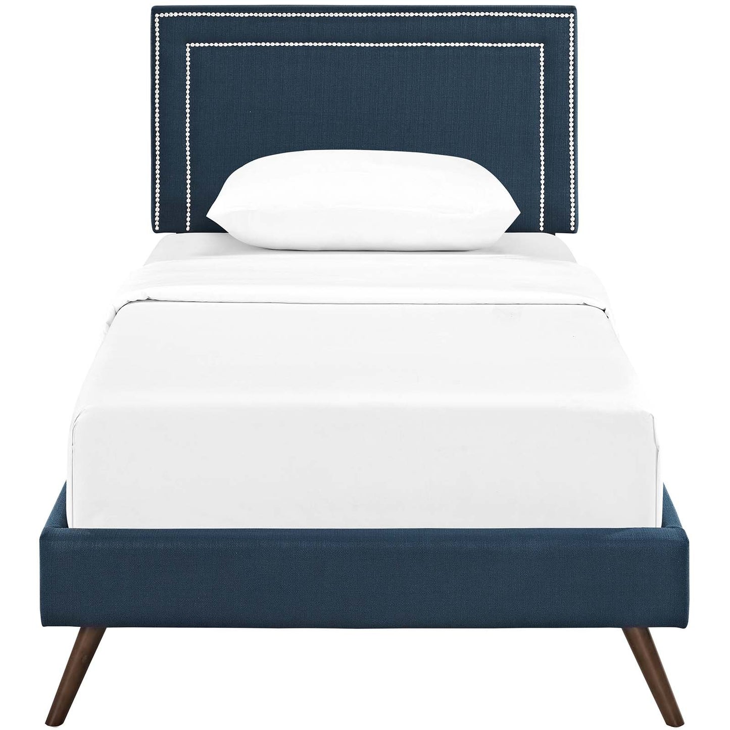 Modway Virginia Twin Fabric Platform Bed with Round Splayed Legs