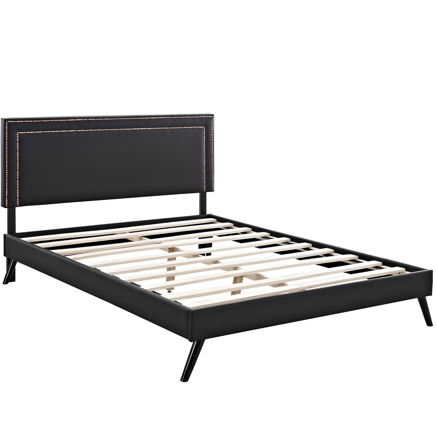 Modway Virginia Full Vinyl Platform Bed with Round Splayed Legs