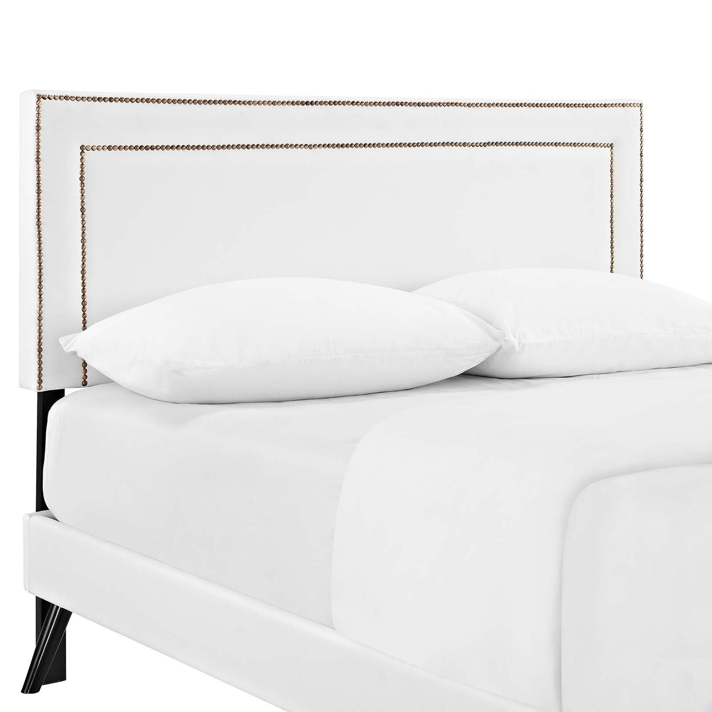 Modway Virginia Full Vinyl Platform Bed with Round Splayed Legs