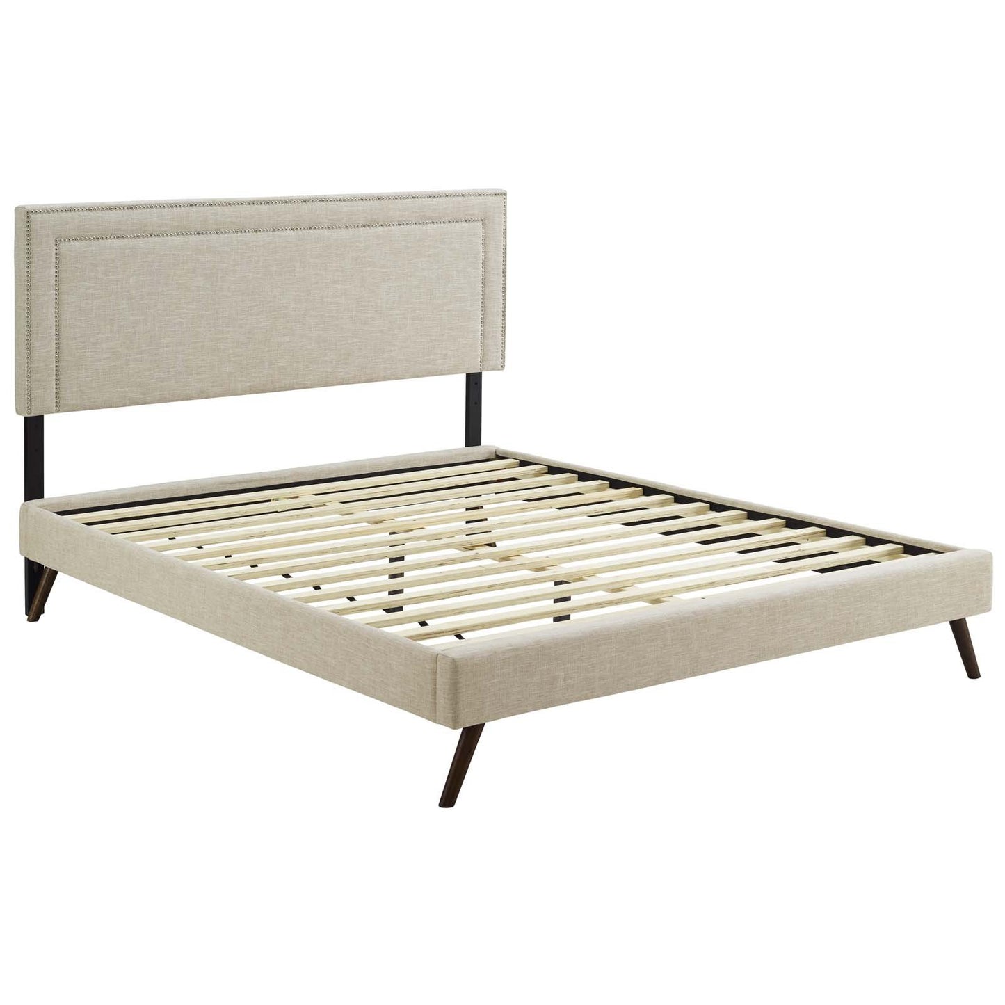 Modway Virginia Full Fabric Platform Bed with Round Splayed Legs