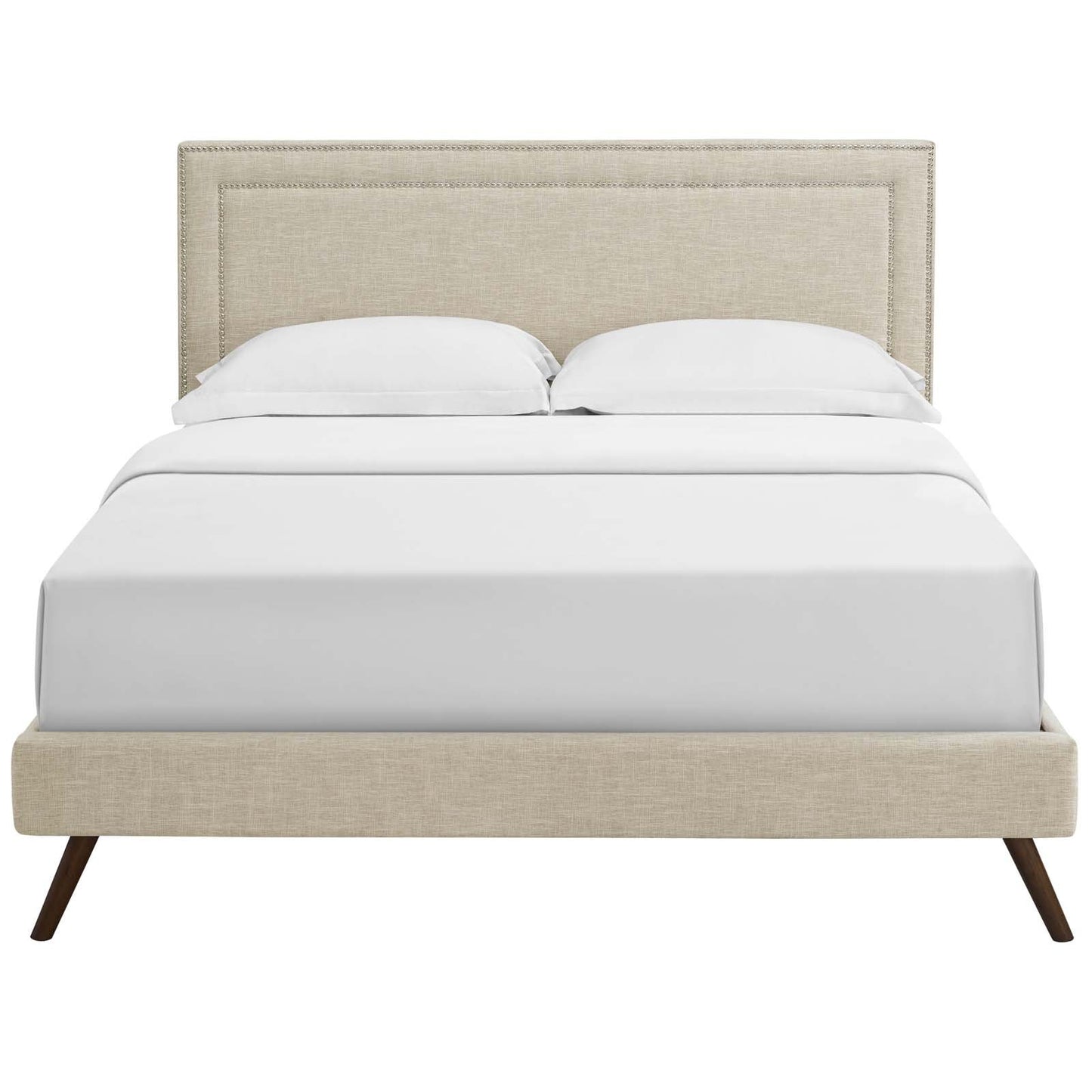 Modway Virginia Full Fabric Platform Bed with Round Splayed Legs