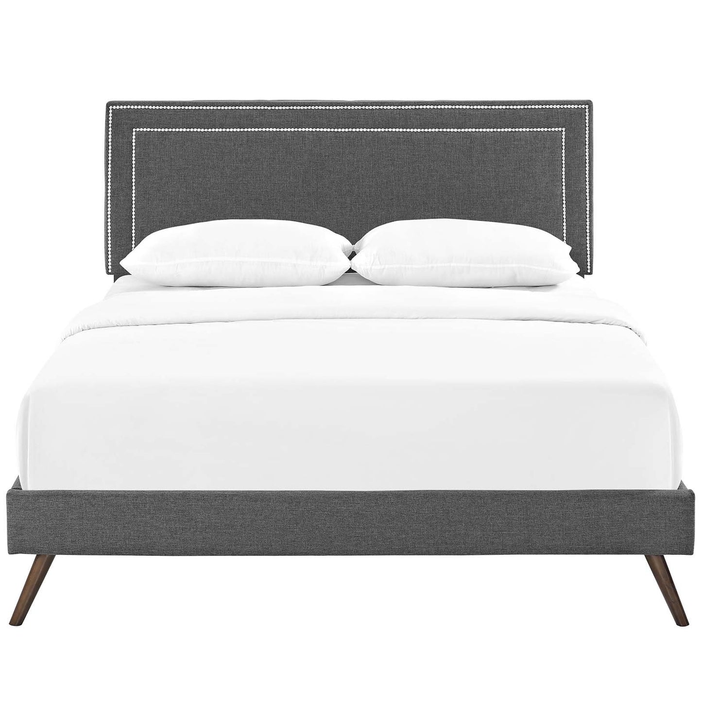 Modway Virginia Full Fabric Platform Bed with Round Splayed Legs