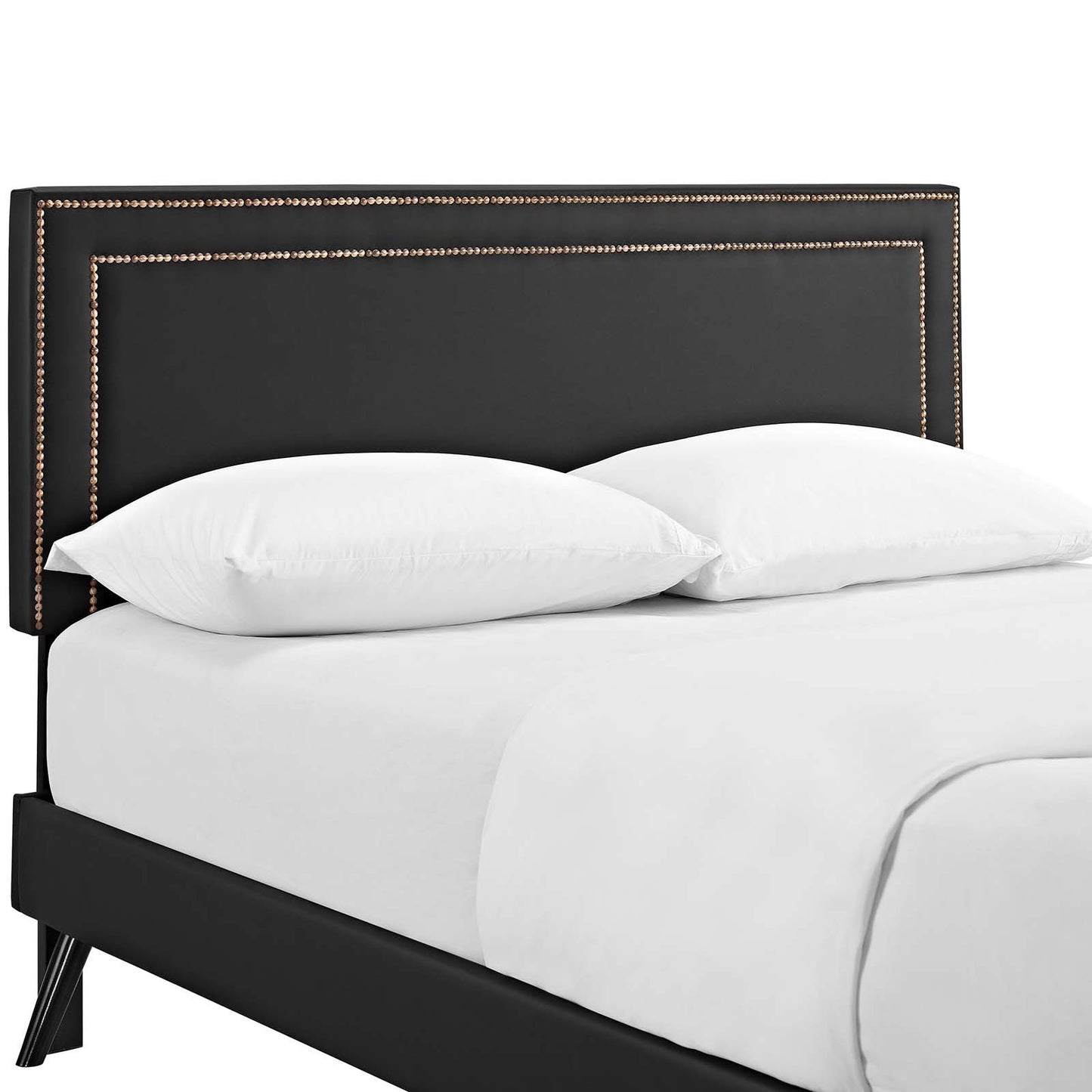 Modway Virginia Queen Vinyl Platform Bed with Round Splayed Legs