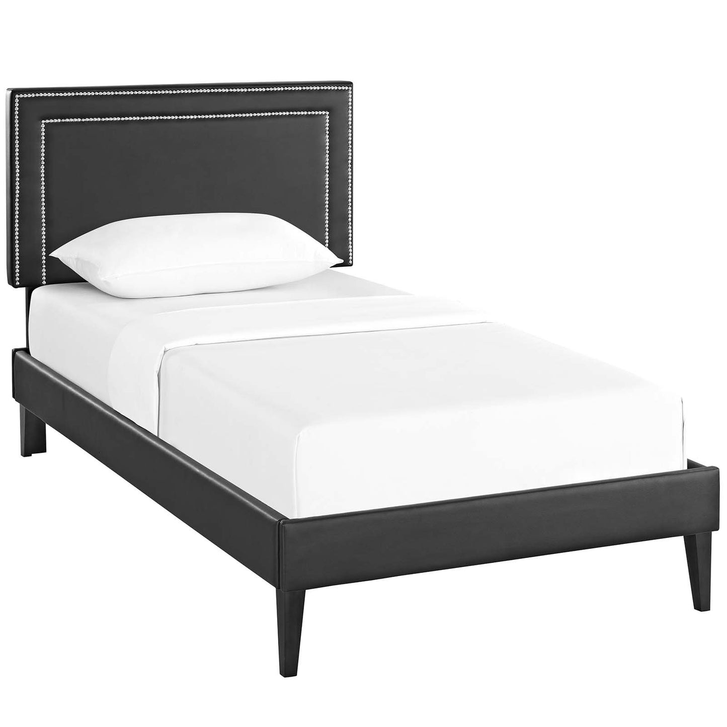Modway Virginia Twin Vinyl Platform Bed with Squared Tapered Legs