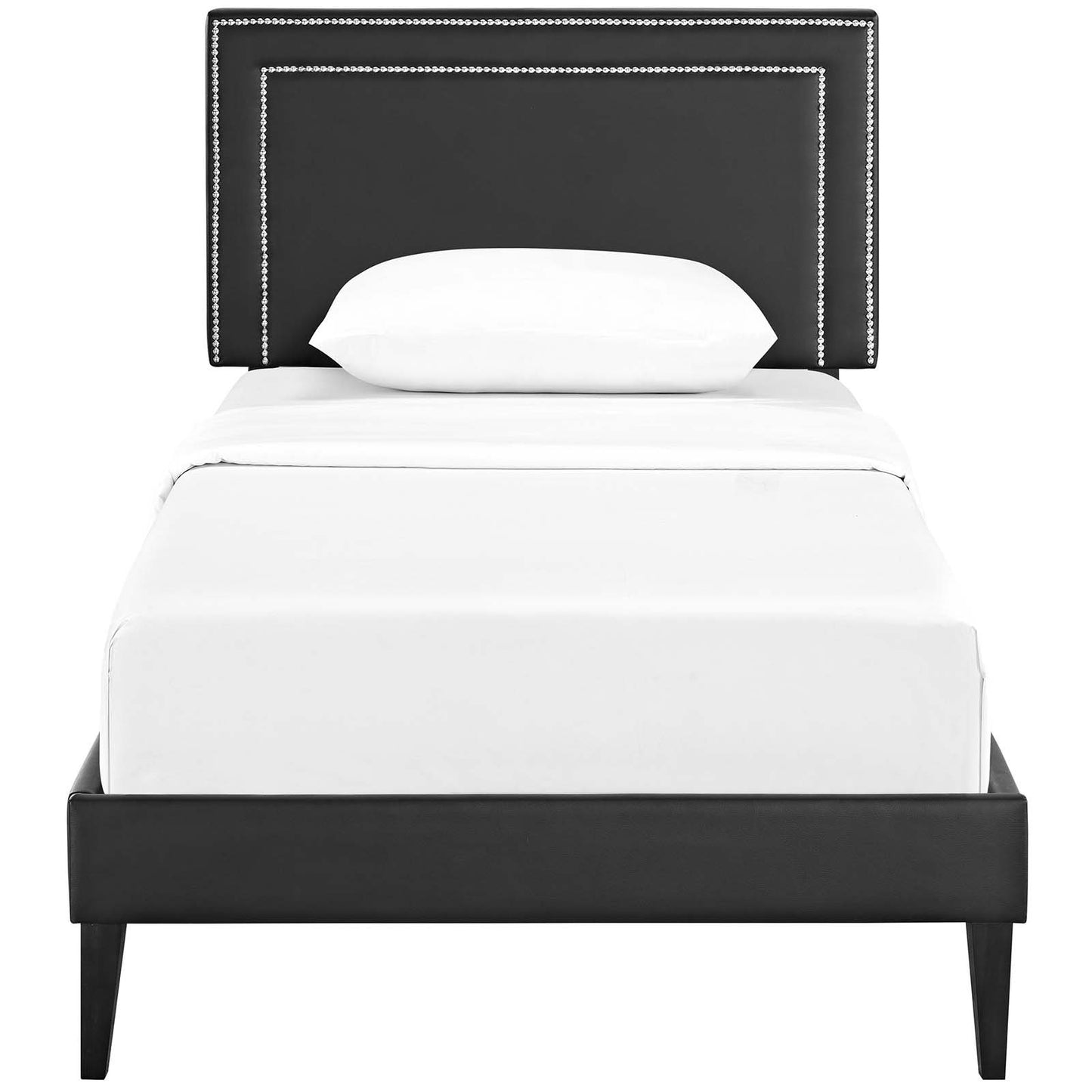 Modway Virginia Twin Vinyl Platform Bed with Squared Tapered Legs