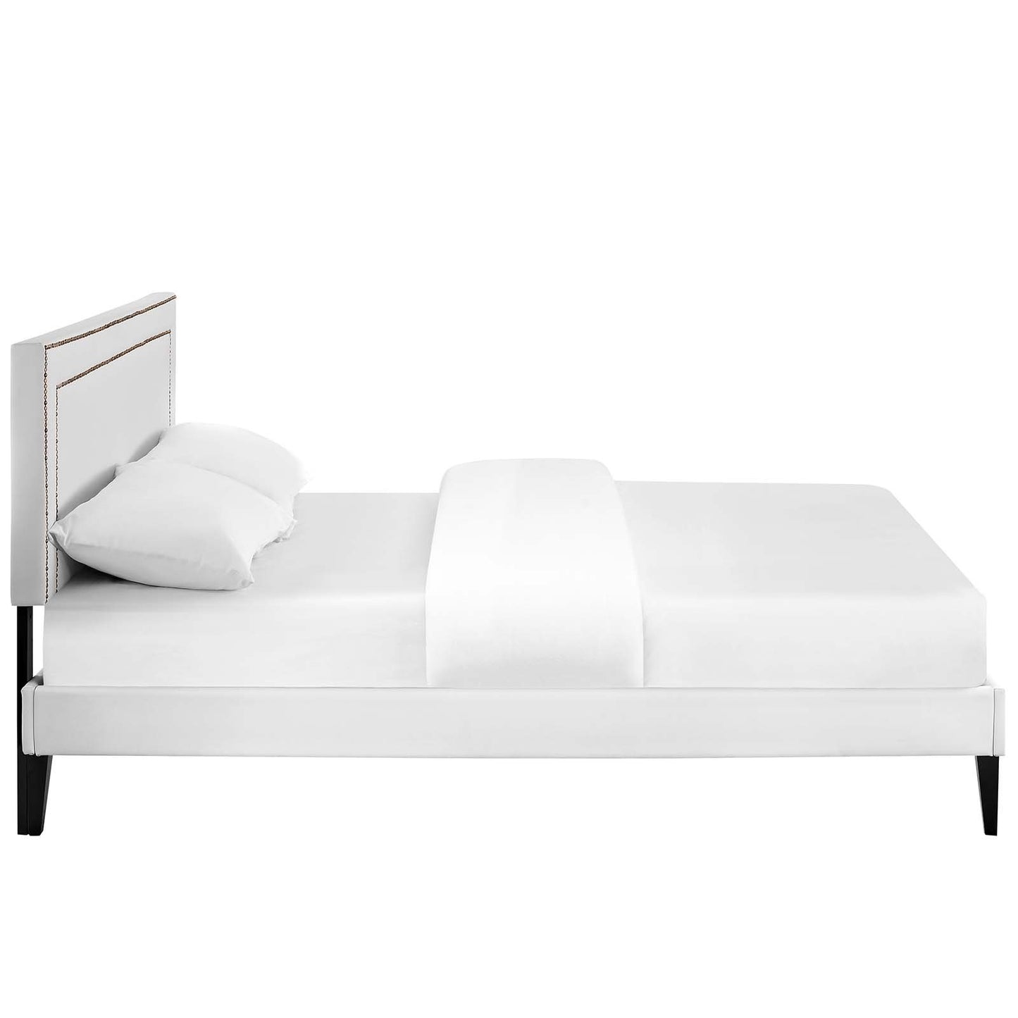 Modway Virginia Full Vinyl Platform Bed with Squared Tapered Legs