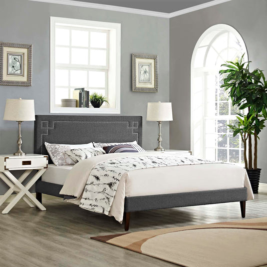 Ruthie Queen Fabric Platform Bed With Squared Tapered Legs By Modway - MOD-5939 | Beds | Modishstore
