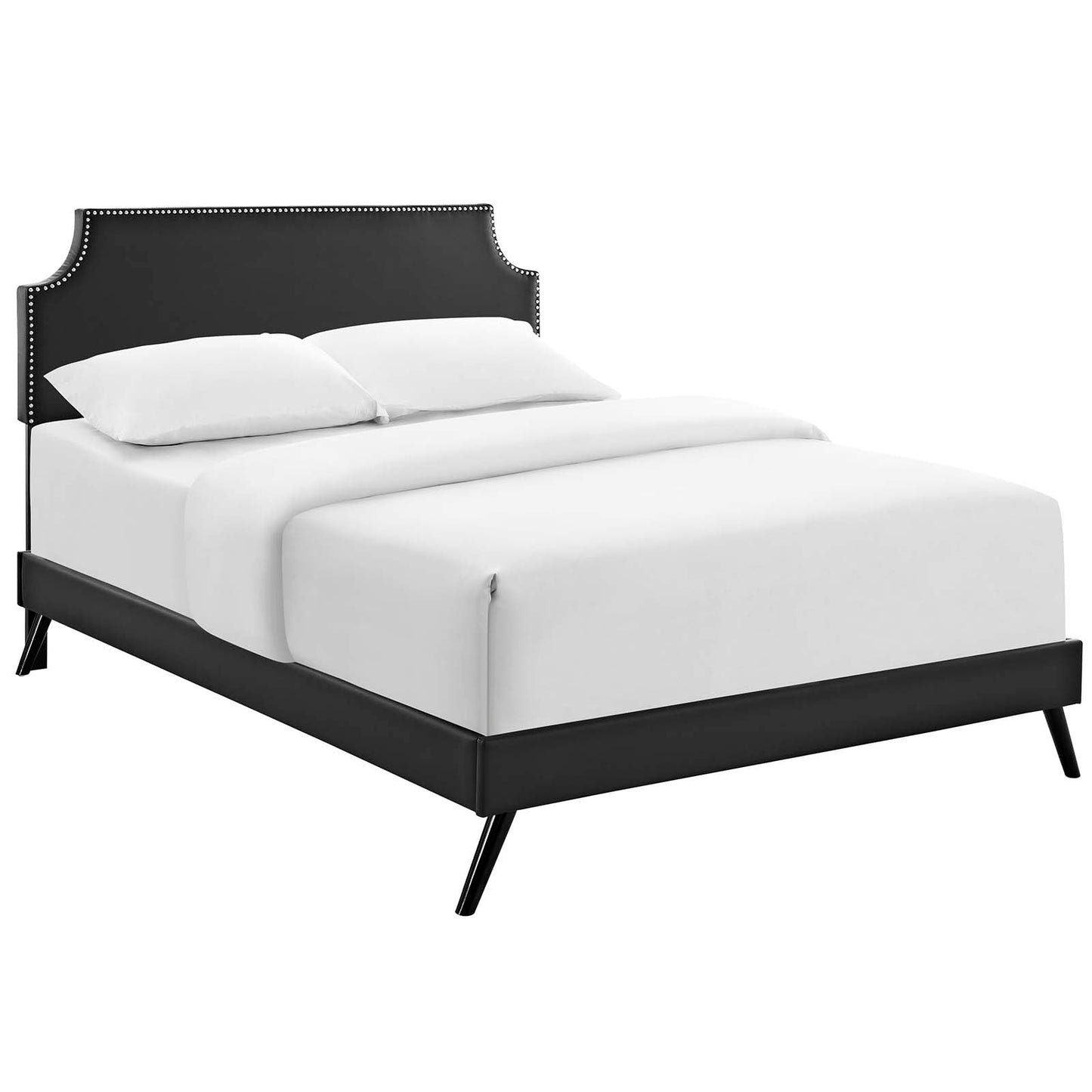 Modway Corene Queen Vinyl Platform Bed with Round Splayed Legs | Beds | 