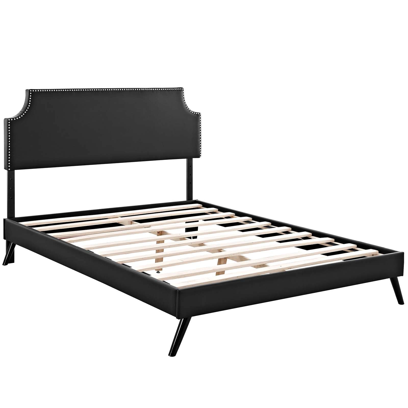 Modway Corene Queen Vinyl Platform Bed with Round Splayed Legs | Beds | 